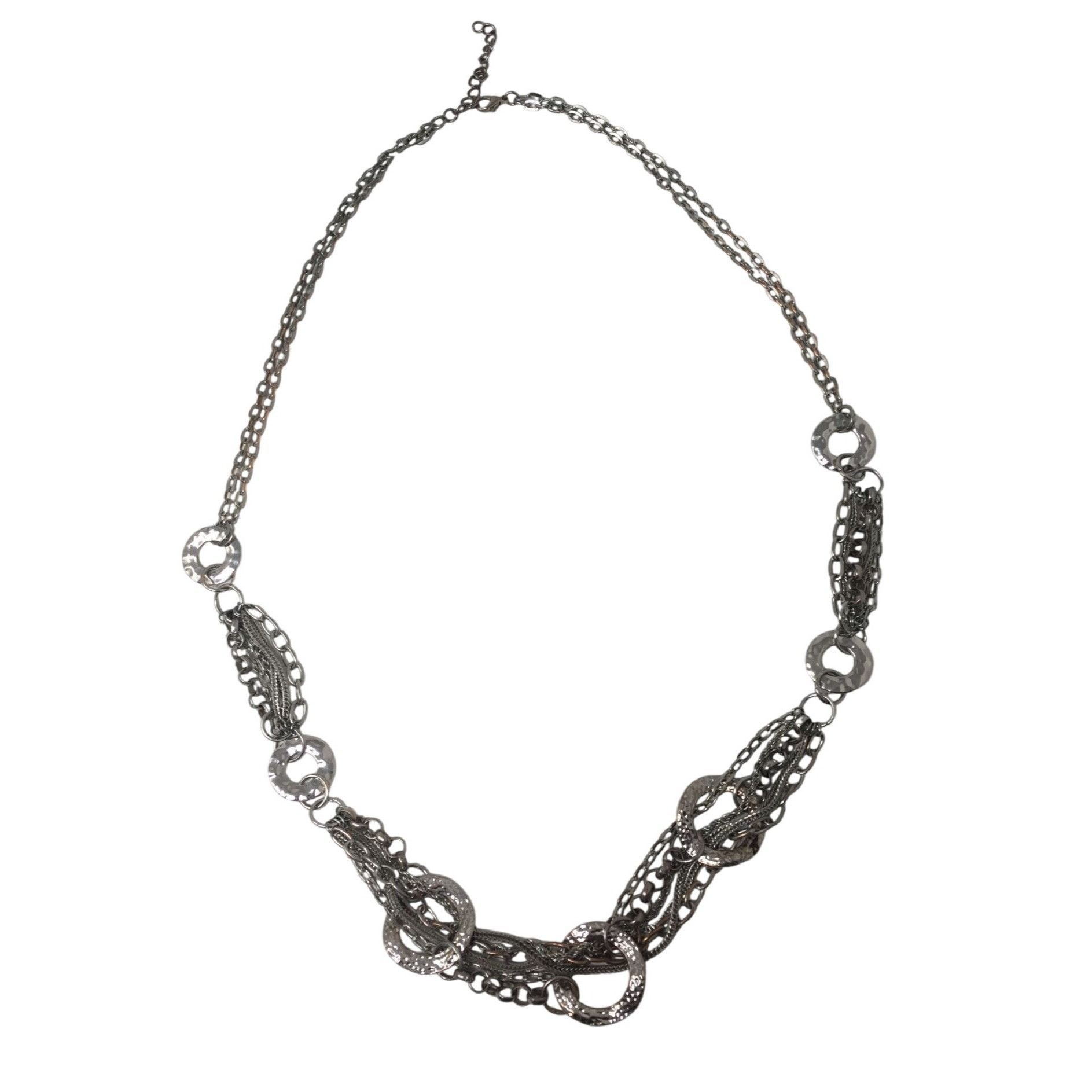 Other Women's Silver Tone Multi Chain Necklace with Circles Size ONE SIZE - 1 Thumbnail