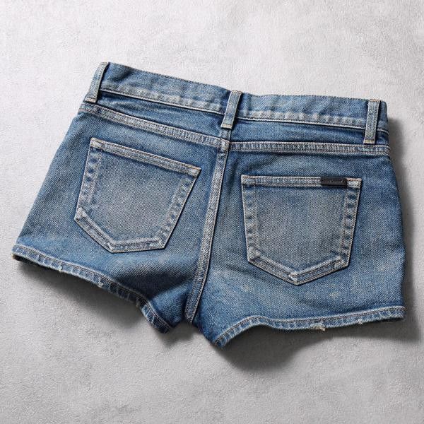 Saint Laurent Paris oc11z10524 Skinny-Fit Spirit Denim Shorts in Blue Size 27" / US 4 / IT 40 - 3 Thumbnail