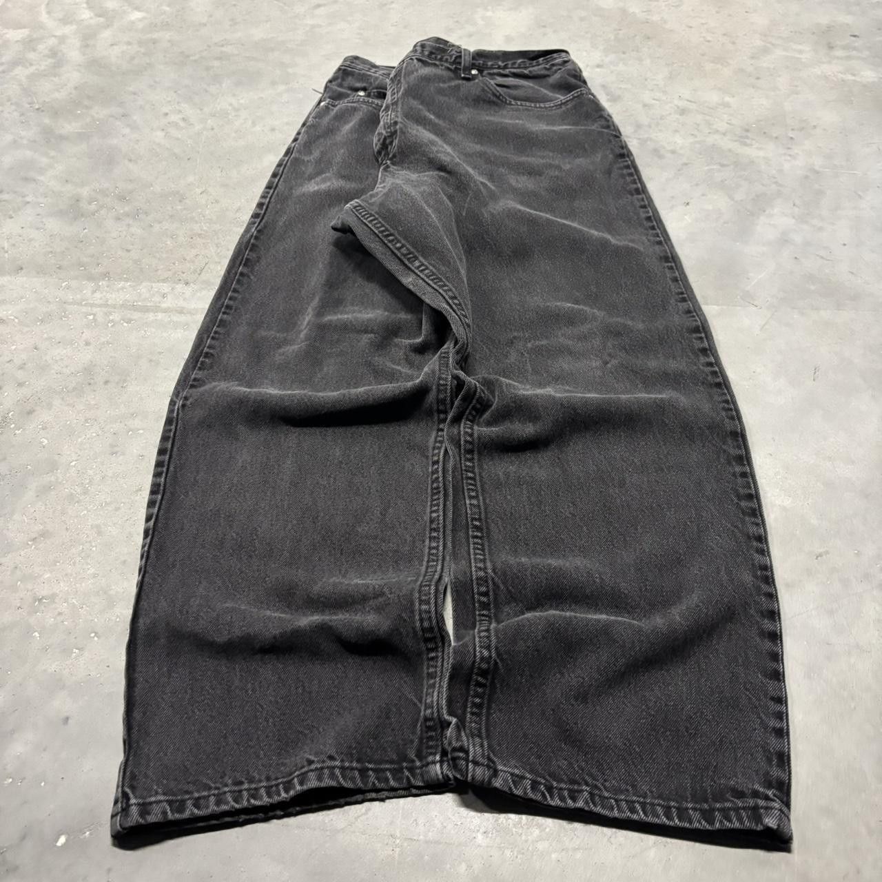 Japanese Brand × Vintage Crazy Vintage Y2K/2000s Baggy Faded Black Skater Style Denim Jeans! Size US 38 / EU 54 - 3 Thumbnail