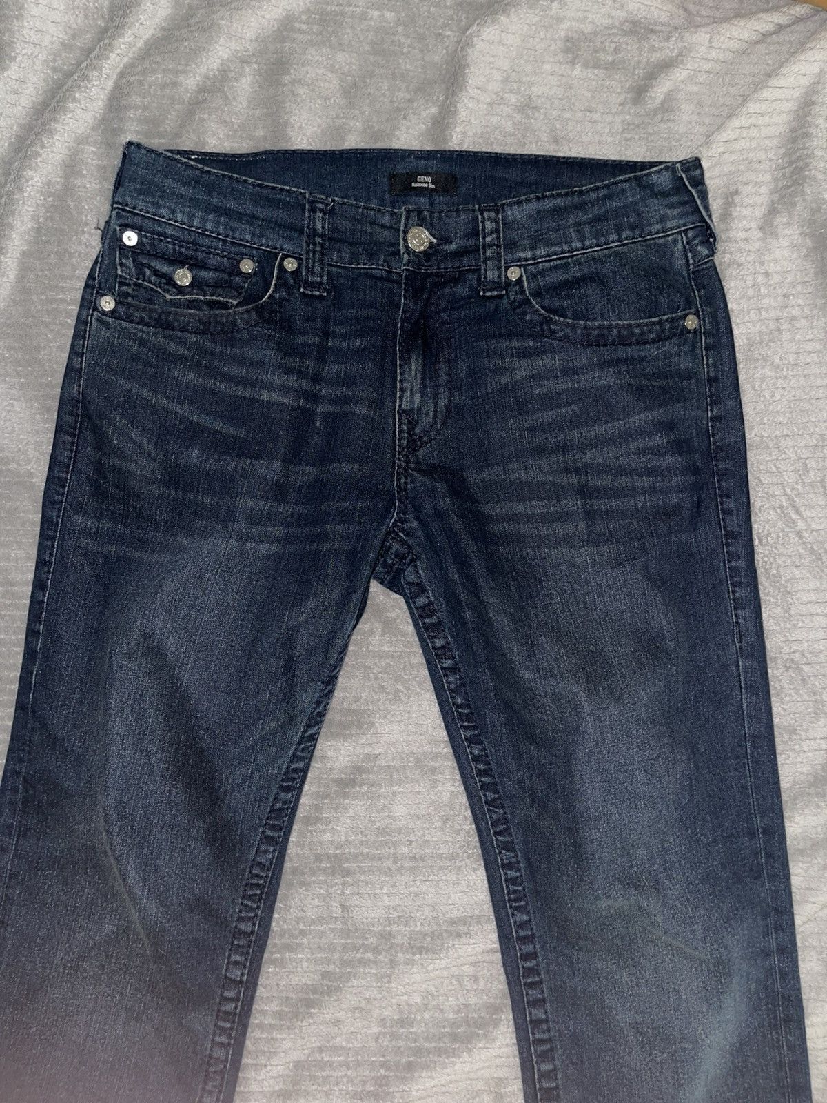 True Religion True Religion Dark Blue Denim Jeans Double Stiched Size US 33 - 4 Thumbnail
