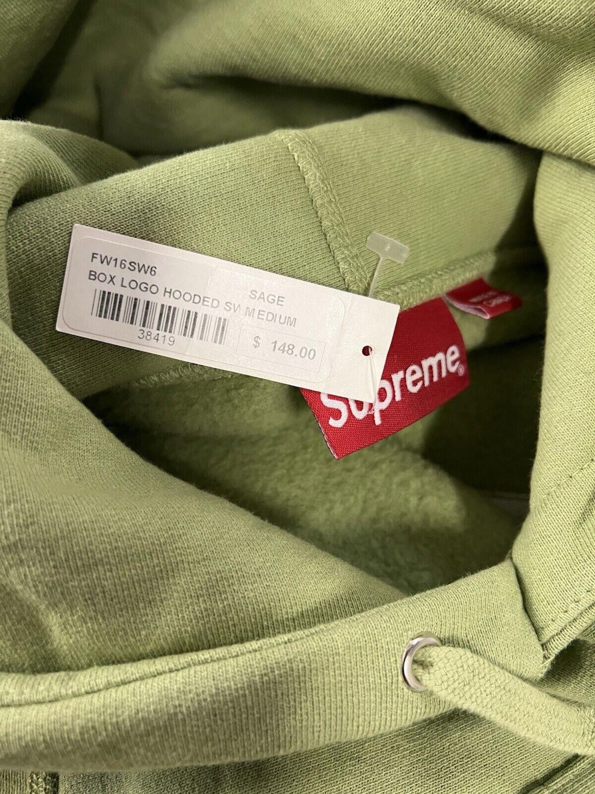 Supreme FW16 SUPREME BOX LOGO HOODED SWEATSHIRT HOODIE SAGE M Size US M / EU 48-50 / 2 - 8 Thumbnail