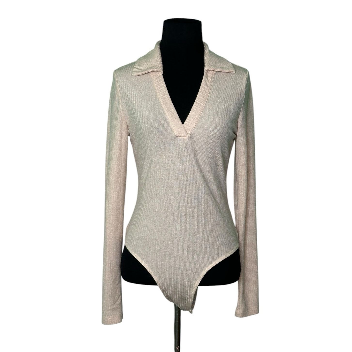 Shein Shein beige long sleeves knit bodysuit size Small Size S / US 4 / IT 40 - 1 Thumbnail