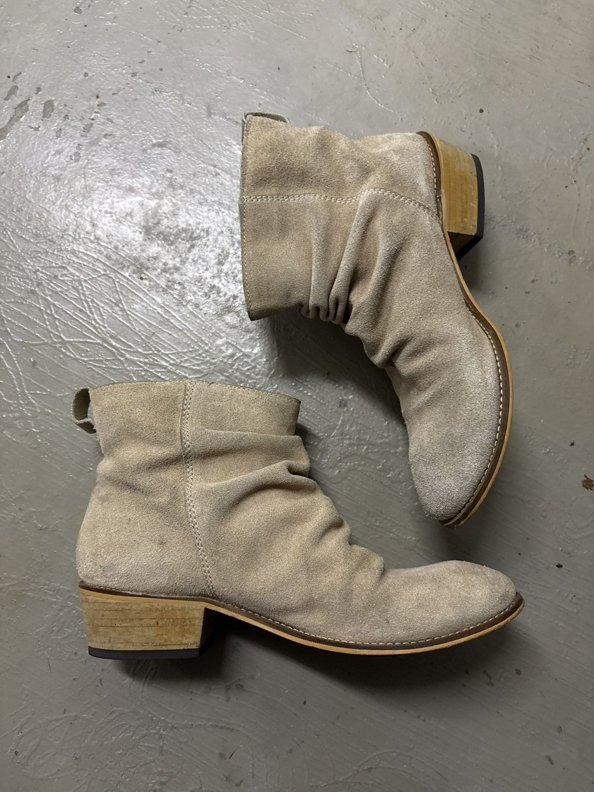 Hedi Slimane Leather Suede Morrison Sharpei Boots Slouch Size US 7.5 / EU 40-41 - 11 Thumbnail