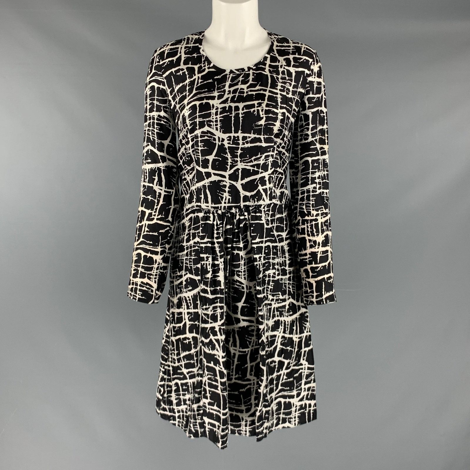 Marni MARNI Size 2 Black Heather Silk Print Long Dress Size XS / US 0-2 / IT 36-38 - 1 Thumbnail