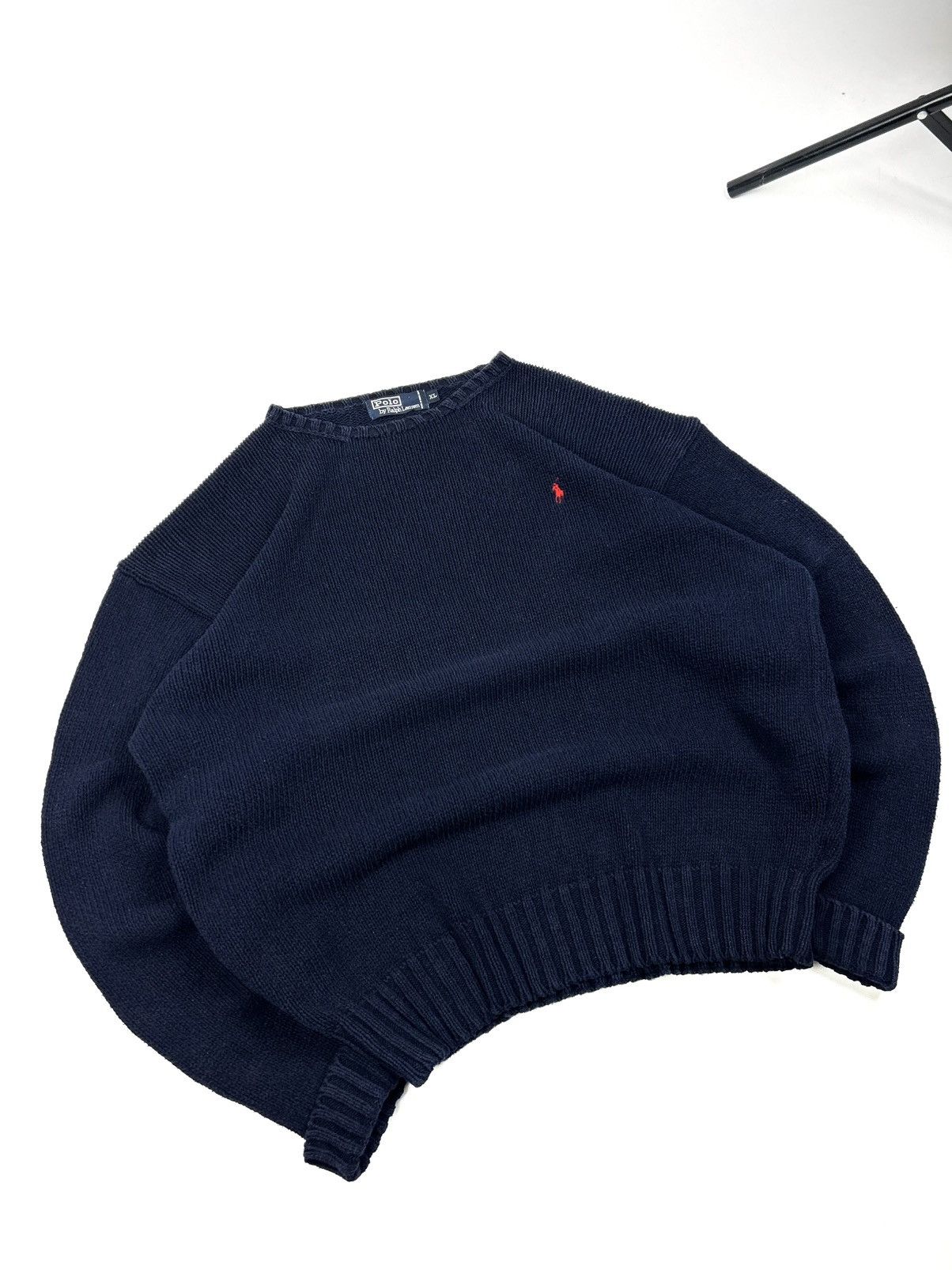 Polo Ralph Lauren Vintage Polo Ralph Lauren Knit Cotton Sweater Navy XL Y2K Size US XL / EU 56 / 4 - 2 Thumbnail