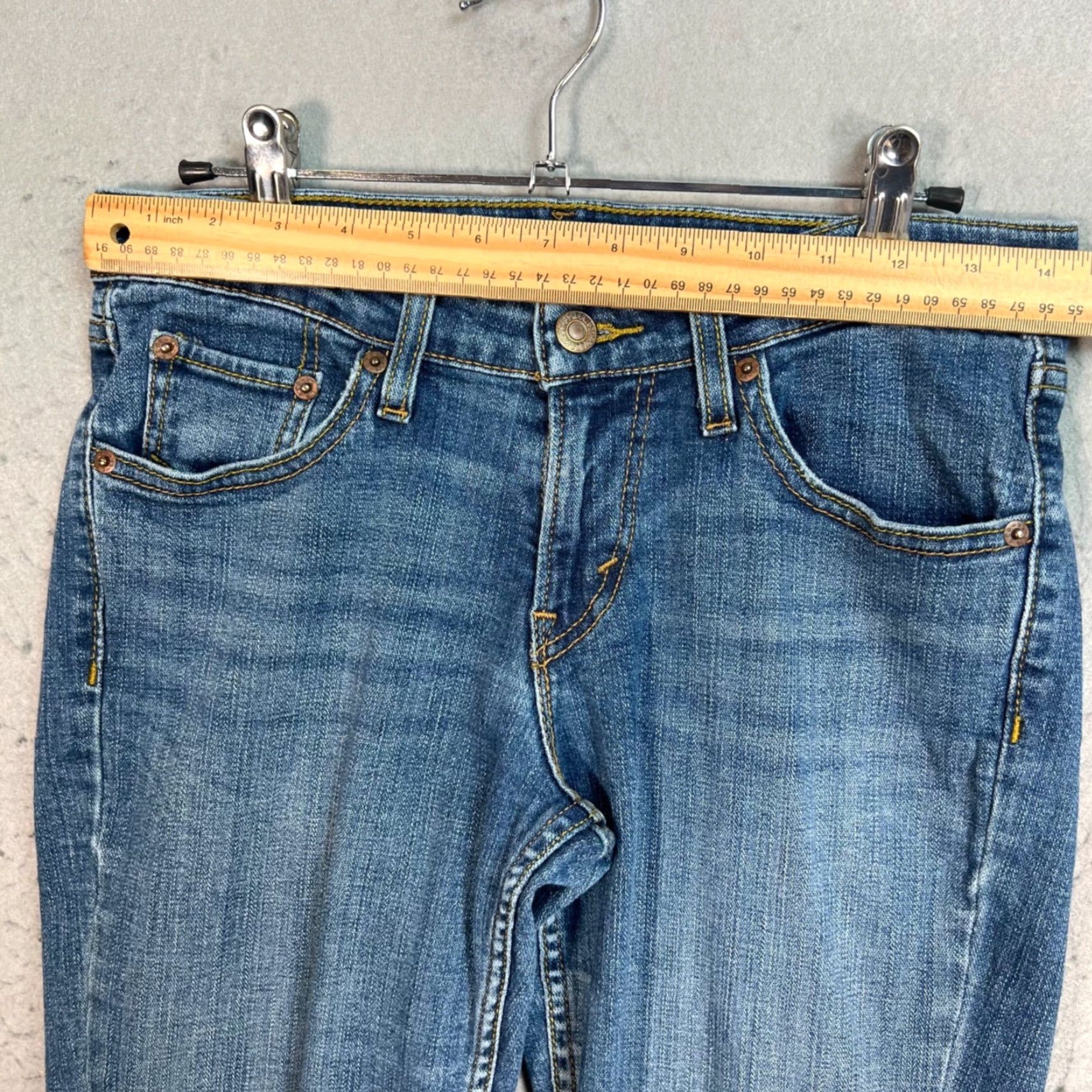 Levi's Levis 518 Superlow Bootcut Jeans Womens Size 28 in Waist Blue Denim Cotton Blend Size 28" / US 6 / IT 42 - 5 Thumbnail