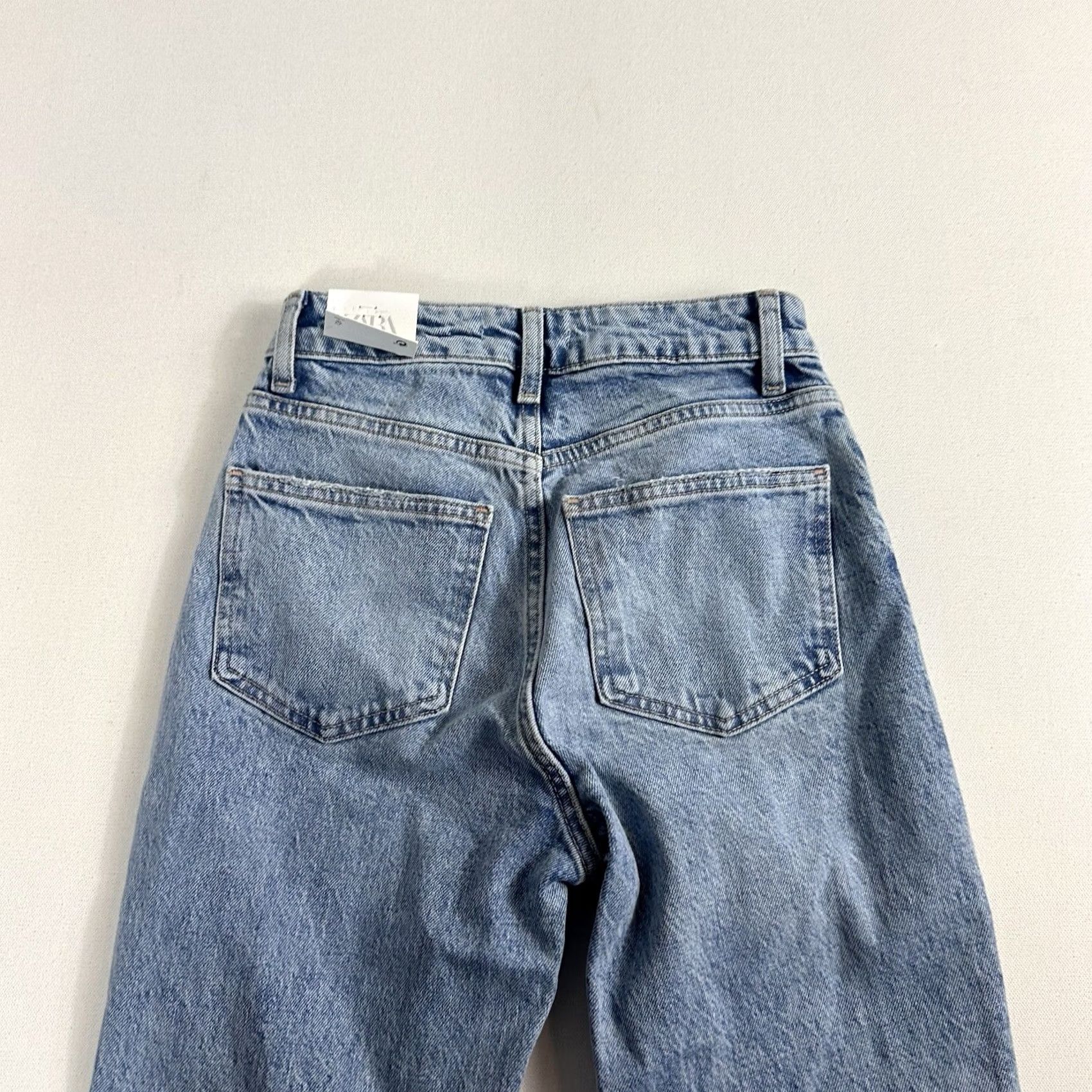 Zara Zara Jeans 34 Blue Denim Ankle Straight Hi Rise Light Wash 26" Inseam NWT Women Regular 5-Pocket Design Size 24" / US 00 / IT 34 - 4 Thumbnail