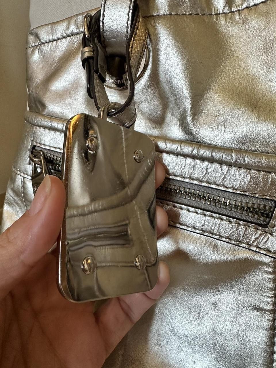 Other B. Makowsky Gold Metallic Leather Shoulder Bag Size ONE SIZE - 5 Thumbnail