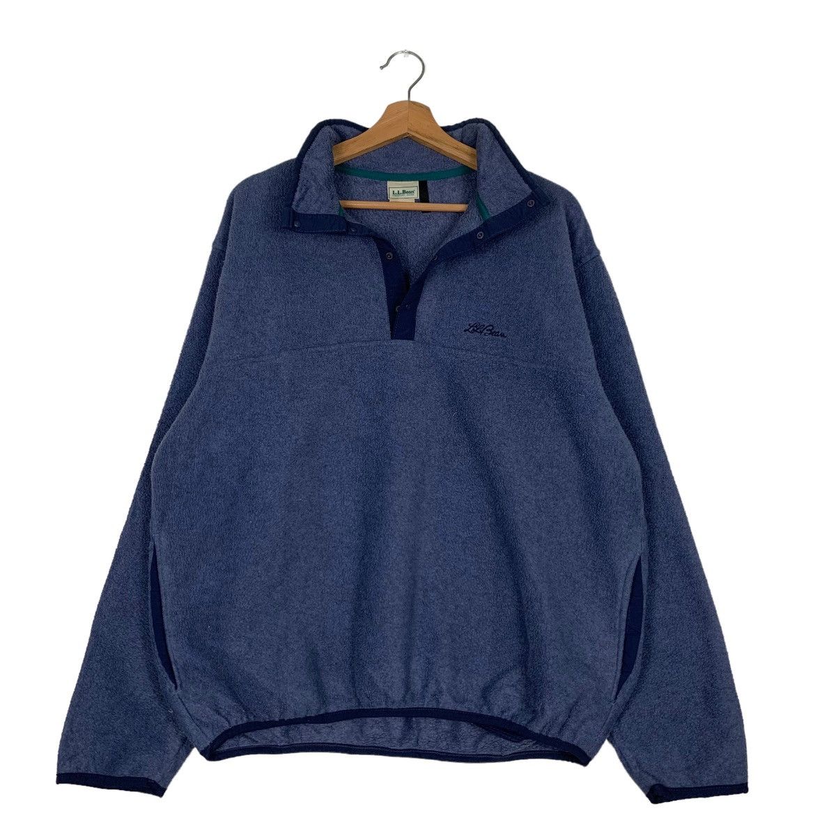 L.L. Bean L.L. BEAN Snap Button Turtle Neck Fleece Sweater #0493-C23 Size US L / EU 52-54 / 3 - 9 Thumbnail