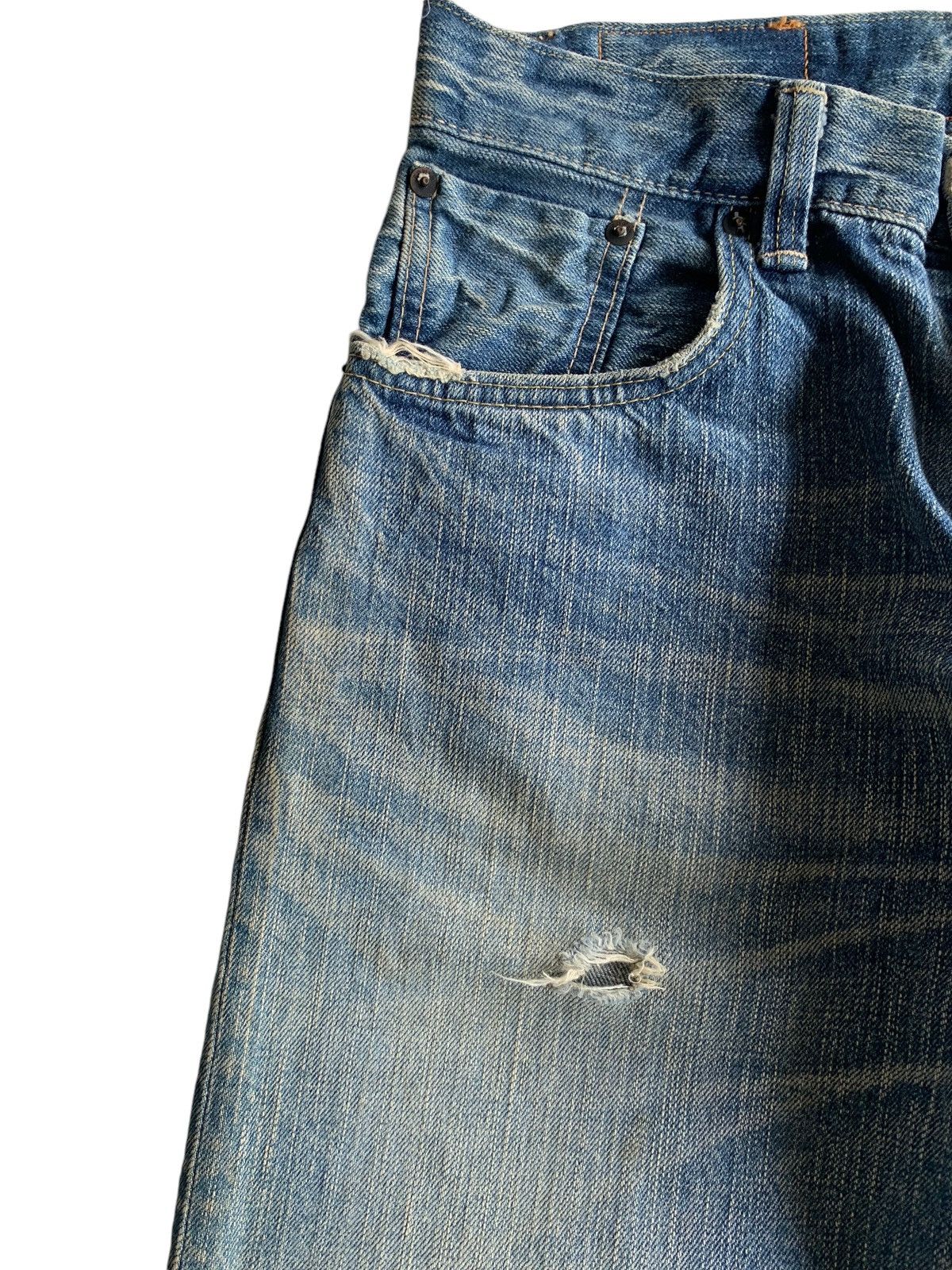 Edwin 505ZX Redline Selvedge distressed denim