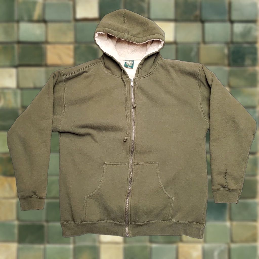 Vintage VINTAGE ITC Expedition Hoodie Mens L Green Sherpa Lined Hooded Sweatshirt Casual Size US L / EU 52-54 / 3 - 1 Thumbnail