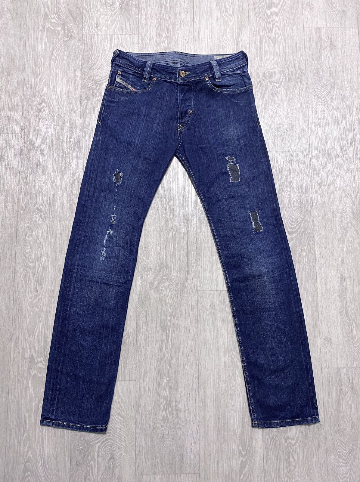 Diesel Women’s Diesel Slammer Washed Torn Distressed Denim Jeans Size 28" / US 6 / IT 42 - 2 Thumbnail