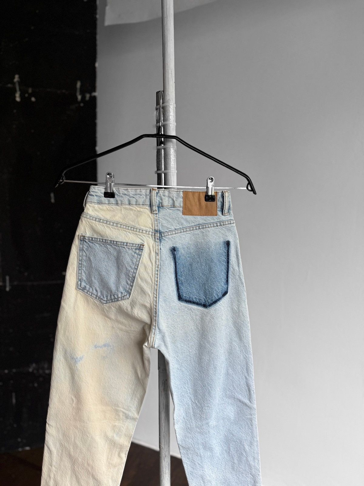 Designer × Zara Zara Womens Mom Fit Denim Jeans Blue White Zipper Closure Size 32" / US 10 / IT 46 - 4 Thumbnail