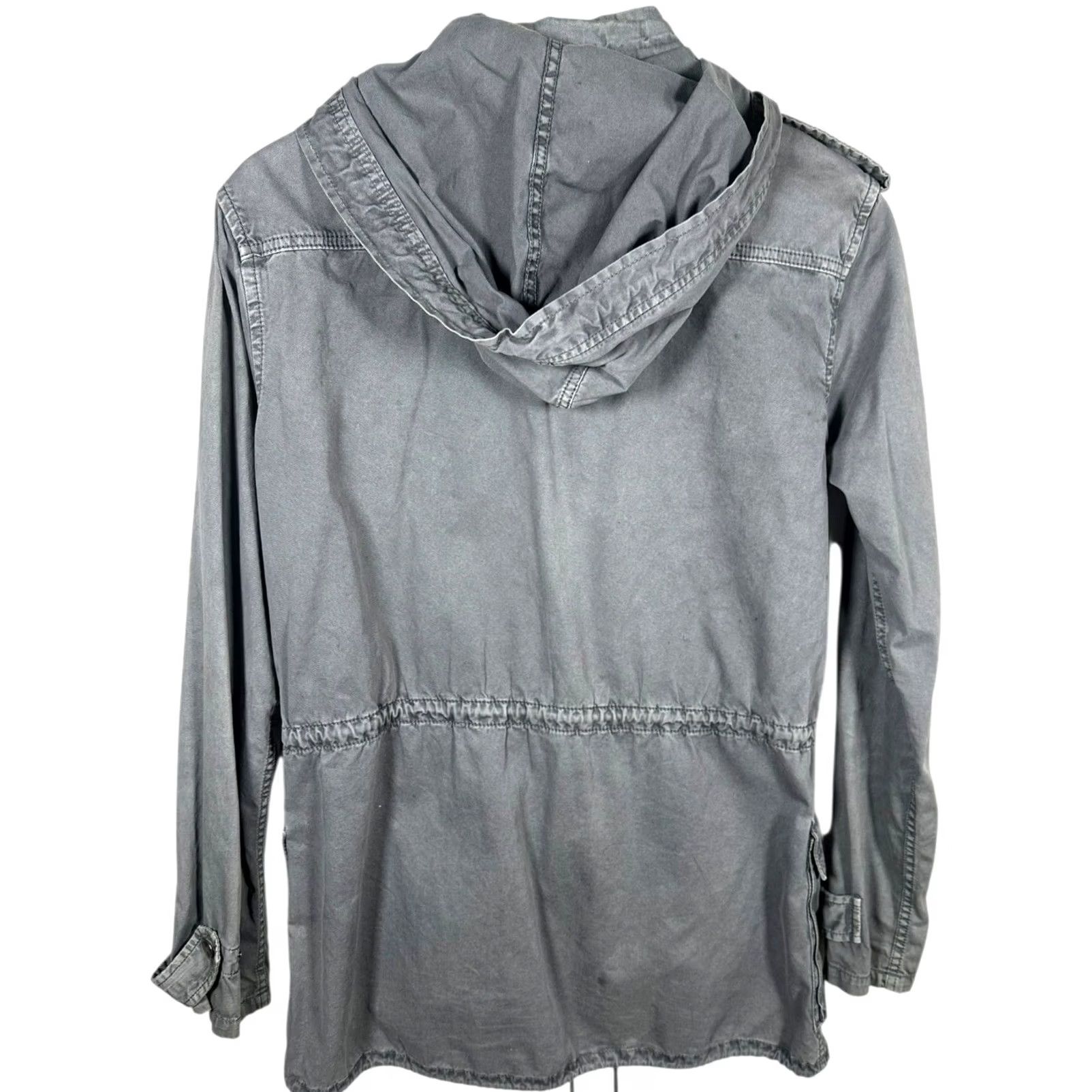 Vintage Talula Women Gray Utility Jacket Hood Drawstring Size Small Size S / US 4 / IT 40 - 2 Thumbnail