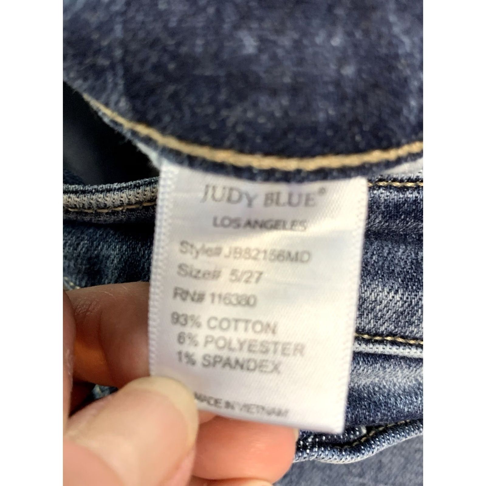 Vintage Judy Blue Jeans Woman 5/27 Boyfriend Fit Distressed Blue Denim 5-Pocket Regular Size 27 Vintage No Women Jeans Size 27" / US 4 / IT 40 - 5 Thumbnail