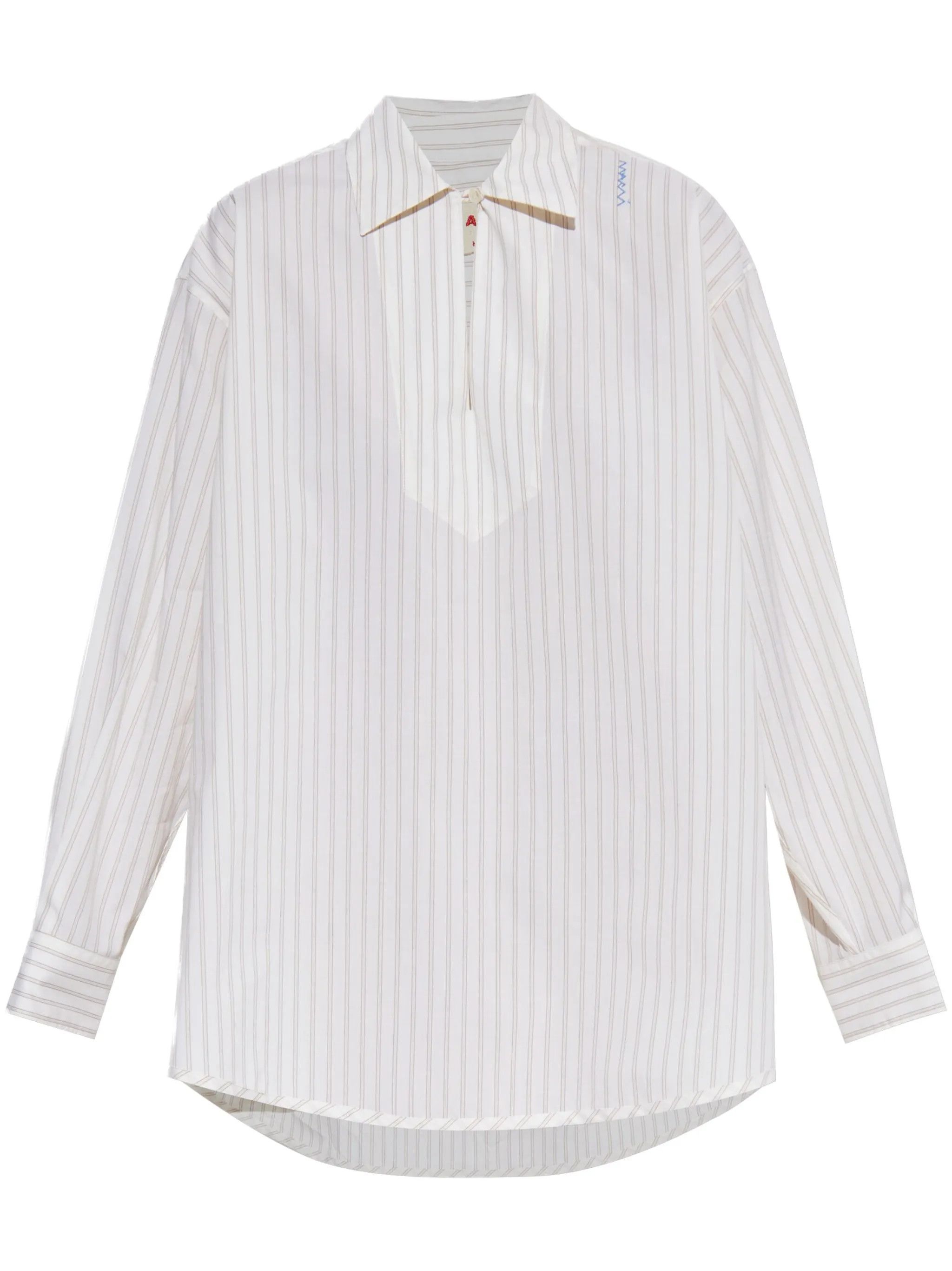 Marni o1s22i1n0525 Striped Cotton Top in Beige Size S / US 4 / IT 40 - 1 Thumbnail