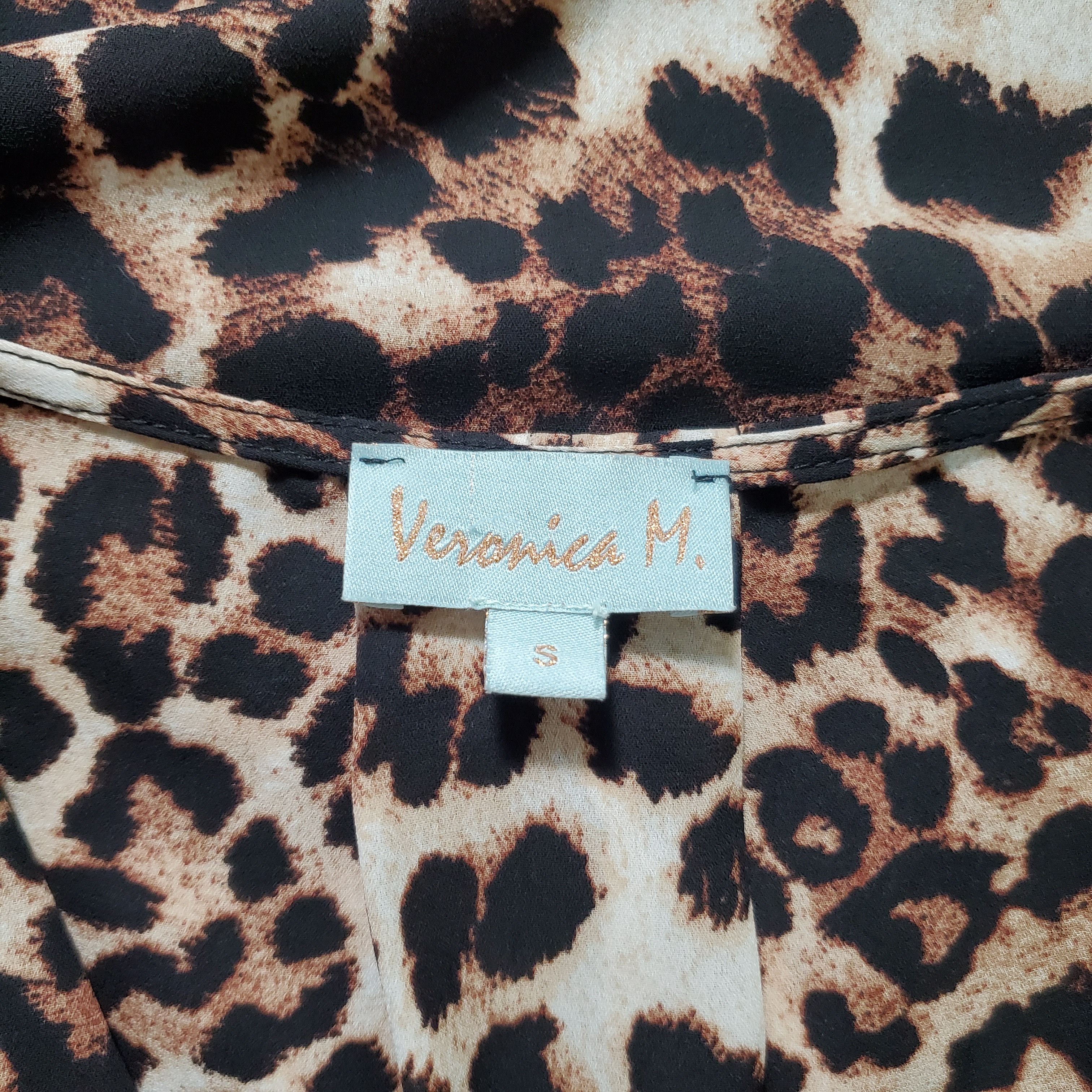 Other Veronica M Size S Blouse Animal Print Leopard Brown Beige Size M / US 6-8 / IT 42-44 - 6 Thumbnail