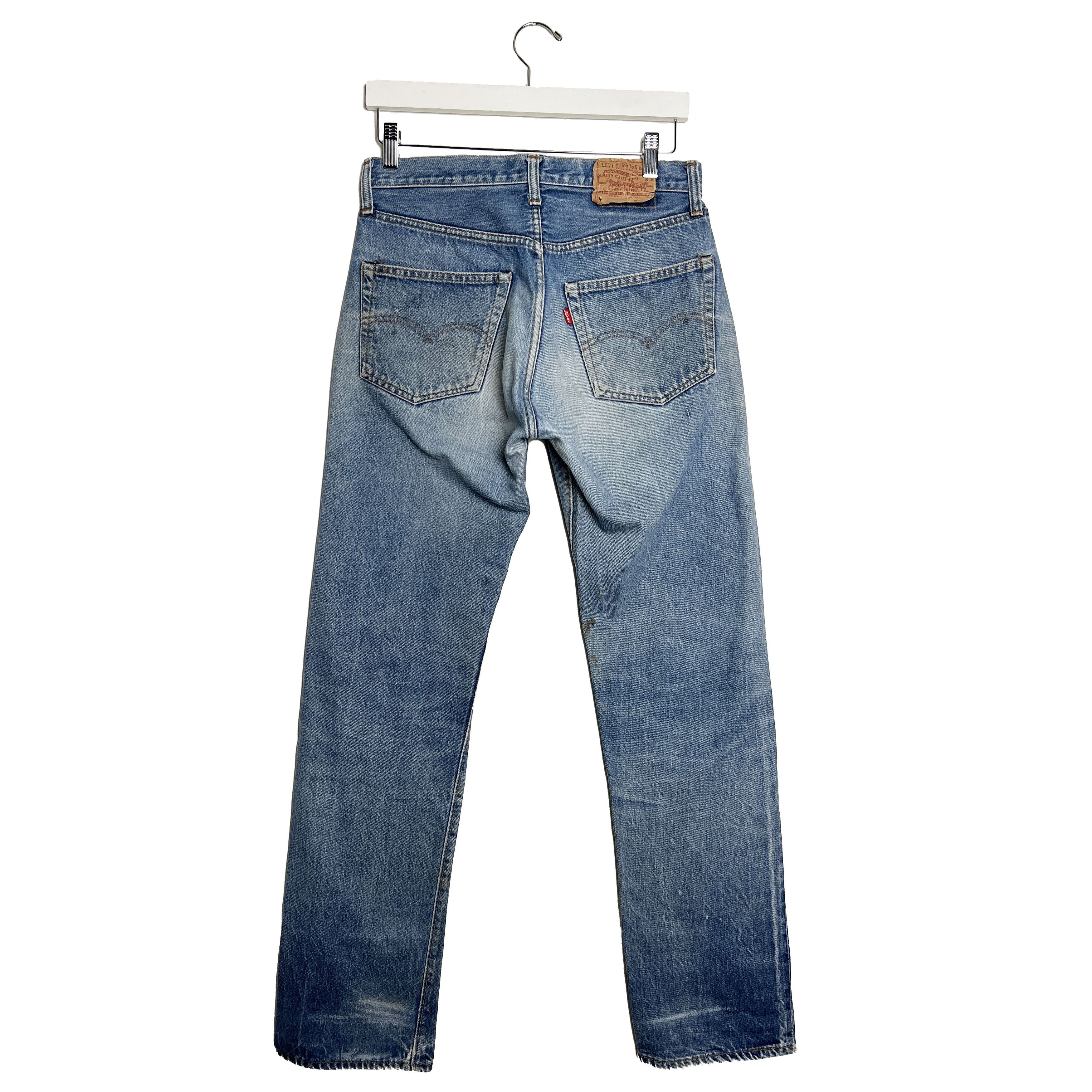 Levi's 1970s Levi's 501 Distressed Redline Selvedge #6 Rivet Jeans Size US 30 / EU 46 - 2 Thumbnail