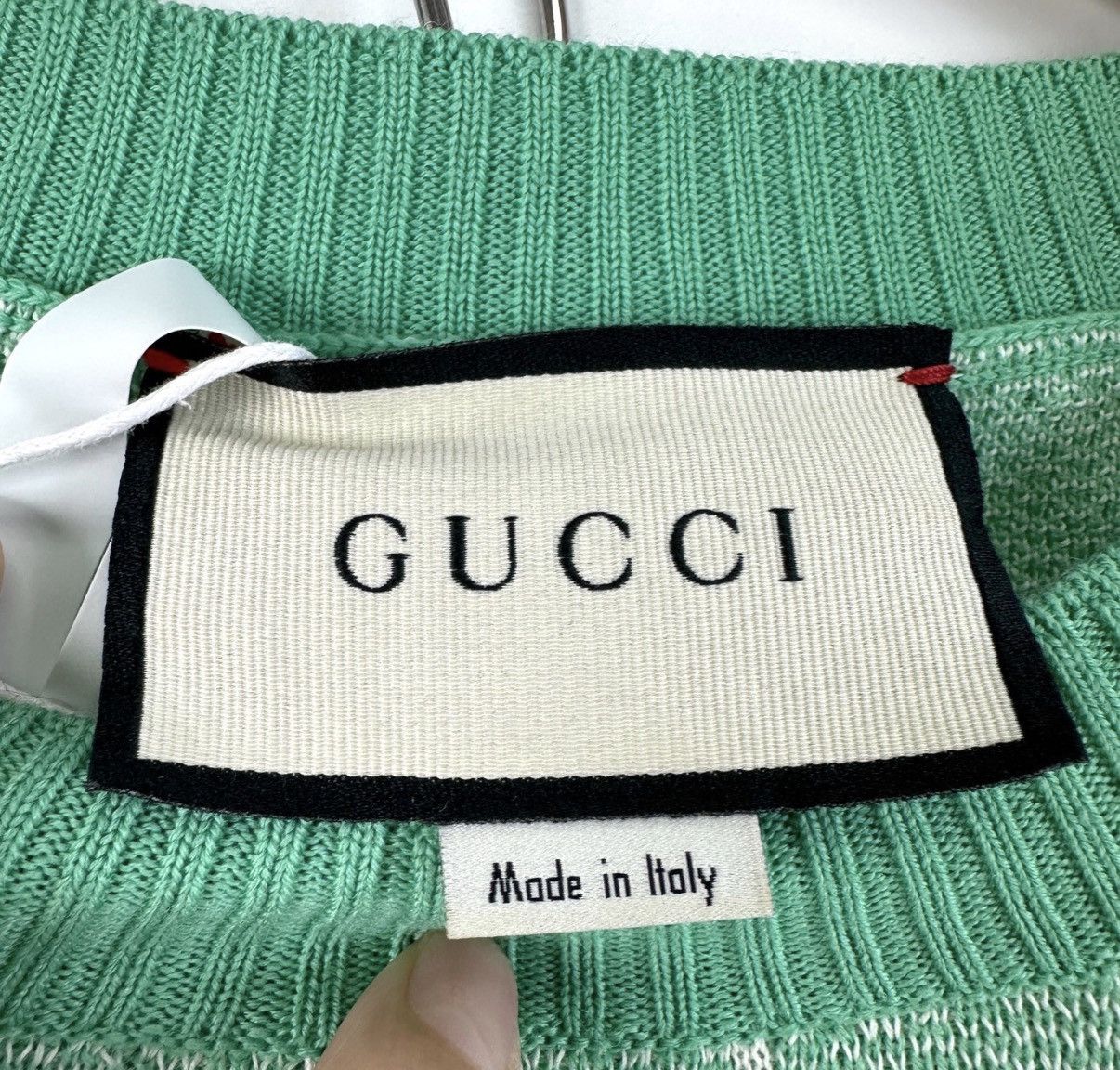 Gucci Gucci Green Double G Monogram Logo Knitted Short Sleeve K12 Size US S / EU 44-46 / 1 - 4 Thumbnail
