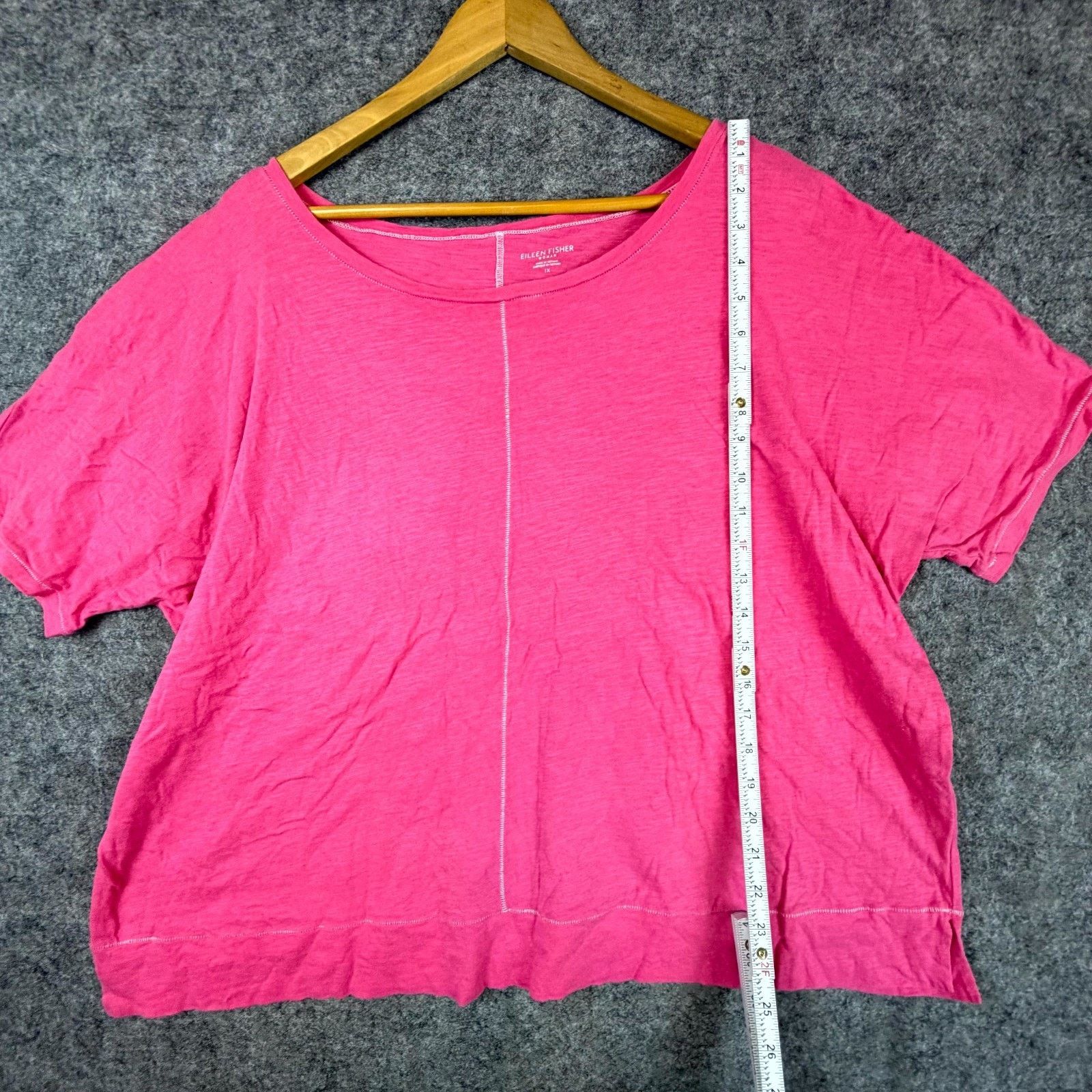 Eileen Fisher Eileen Fisher Organic Shirt Womens 1X Hot Pink Casual Basics Size XL / US 12-14 / IT 48-50 - 4 Thumbnail