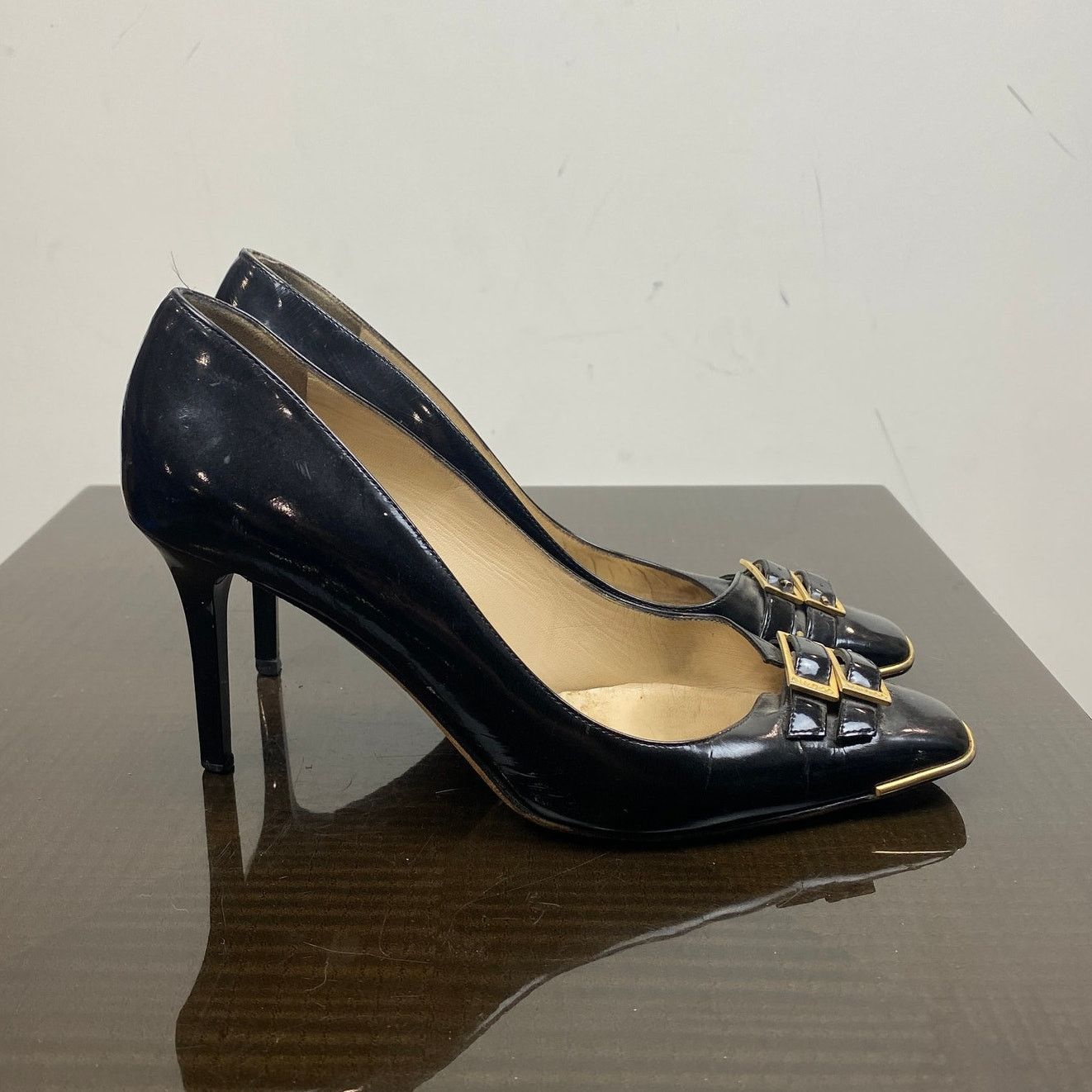Jimmy Choo Jimmy Choo Double Buckle Patent Leather Pumps Womens 38 US 8 Size US 8 / IT 38 - 3 Thumbnail