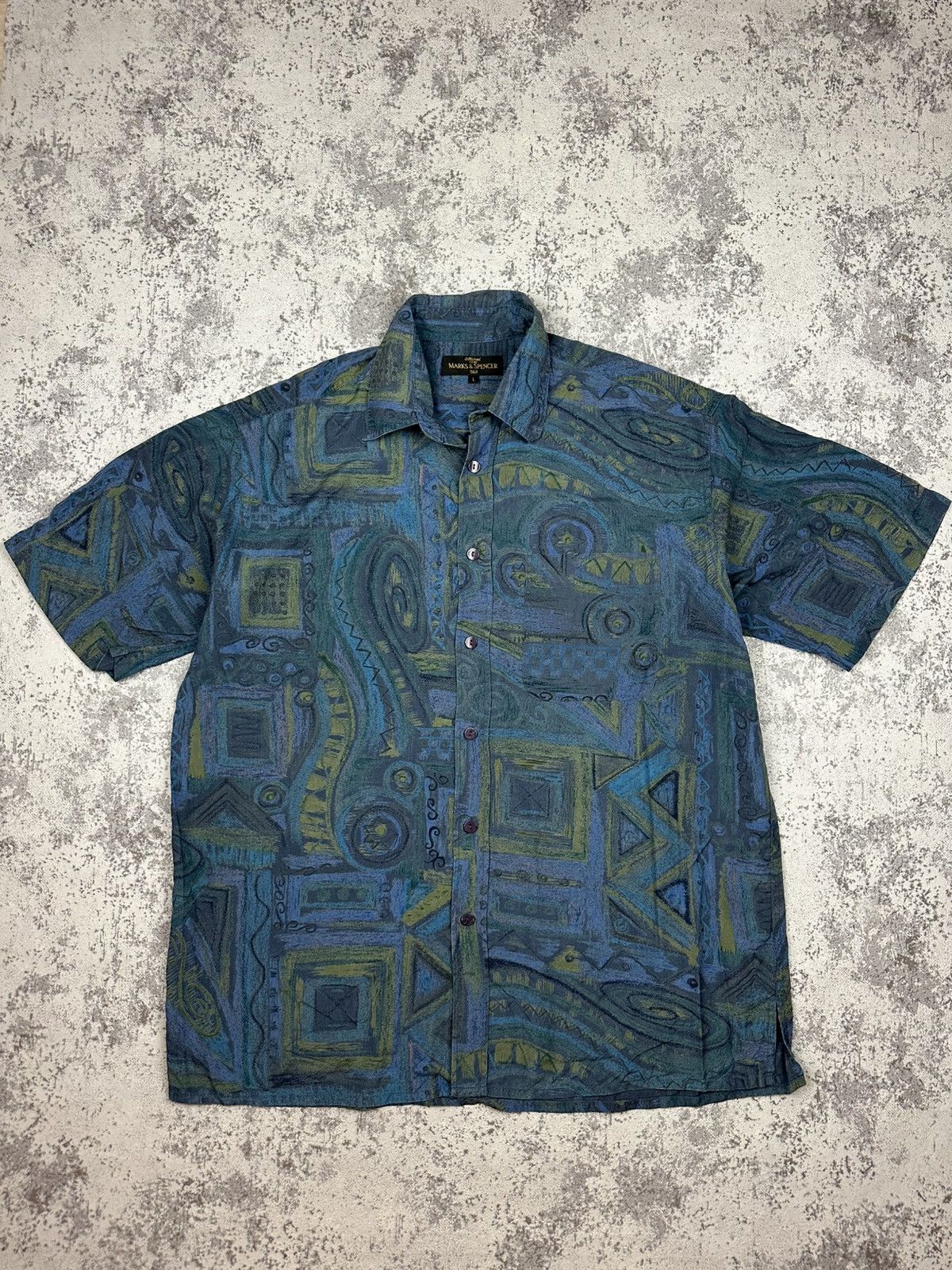 Vintage Vintage Shirt Designer 90s St Michael Marks Spencer Silk Size US L / EU 52-54 / 3 - 1 Thumbnail