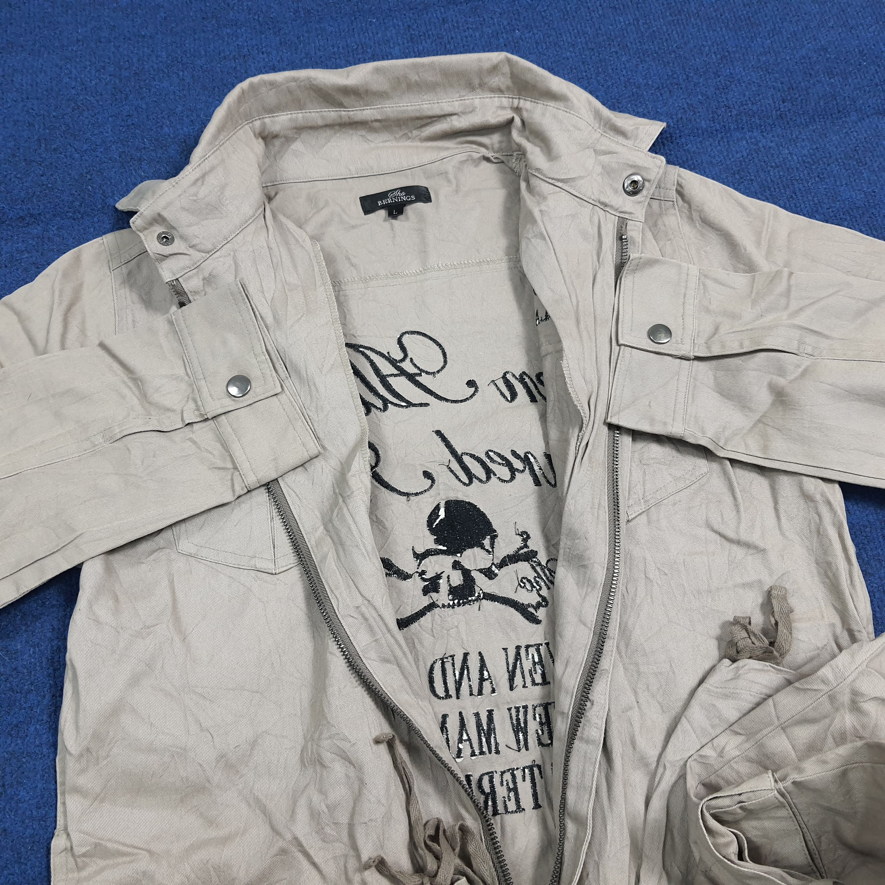 Japanese Brand Vintage Bernings Sho Skull Cargo Goth Punk Coveralls C284N18 Size US S / EU 44-46 / 1 - 7 Thumbnail