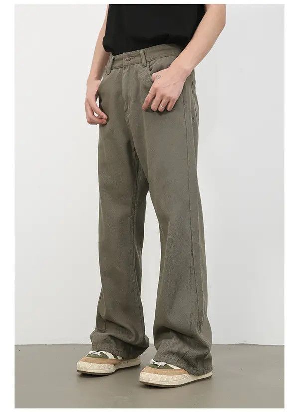 Japanese Brand Etsuko x aoka Khaki loose straight casual flared jeans Size US 32 / EU 48 - 5 Thumbnail