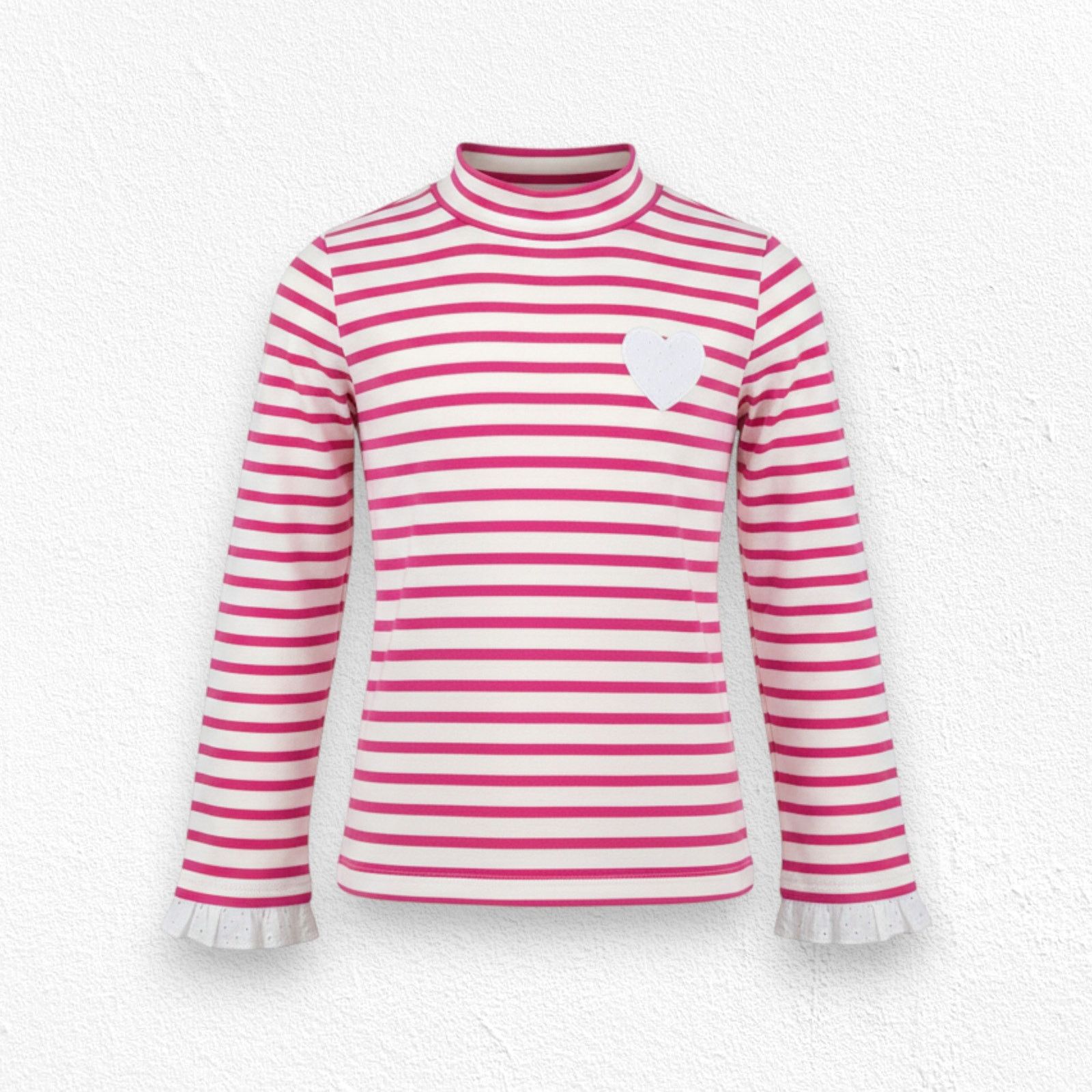 Other Talbots Pink White Stripe Heart Long Sleeve Shirt Size Small Size S / US 4 / IT 40 - 1 Thumbnail