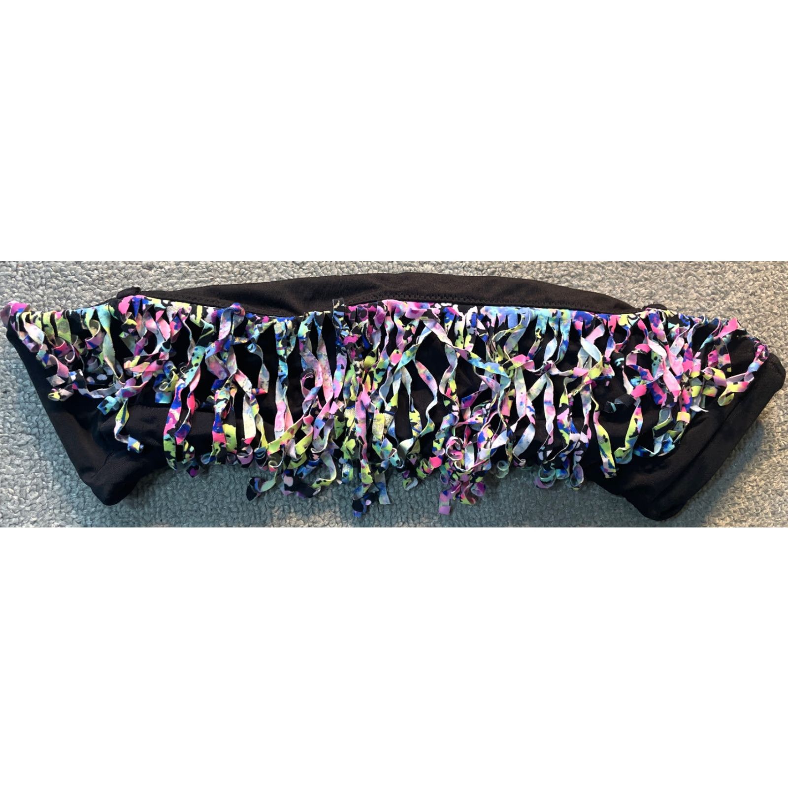 Victoria's Secret VICTORIA'S SECRET Bikini Swim Top strapless Black Womens Medium M Fringed Size M / US 6-8 / IT 42-44 - 2 Thumbnail