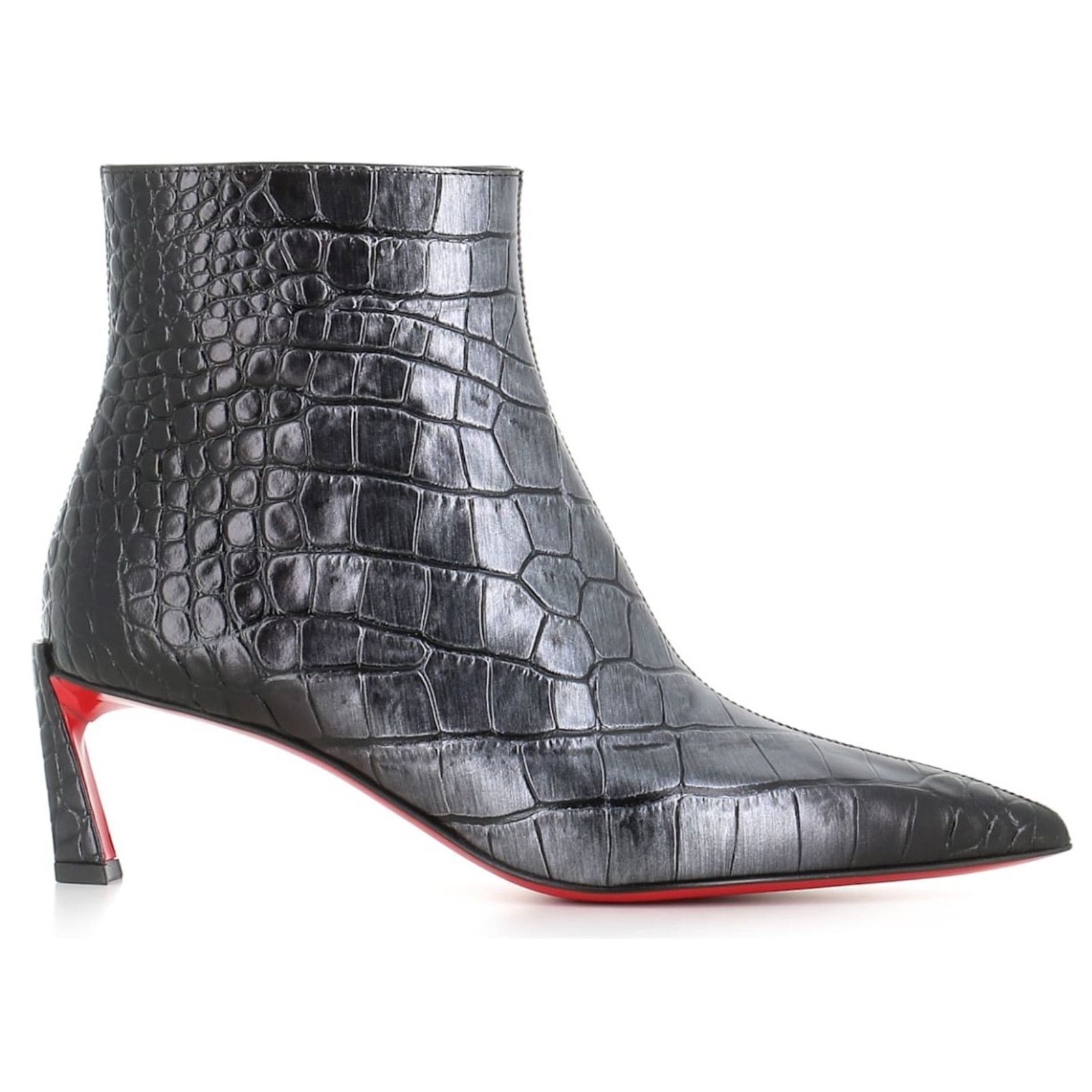 Christian Louboutin Christian Louboutin Condora Booty 55 Black Silver Croc Ali Size US 8 / IT 38 - 1 Thumbnail