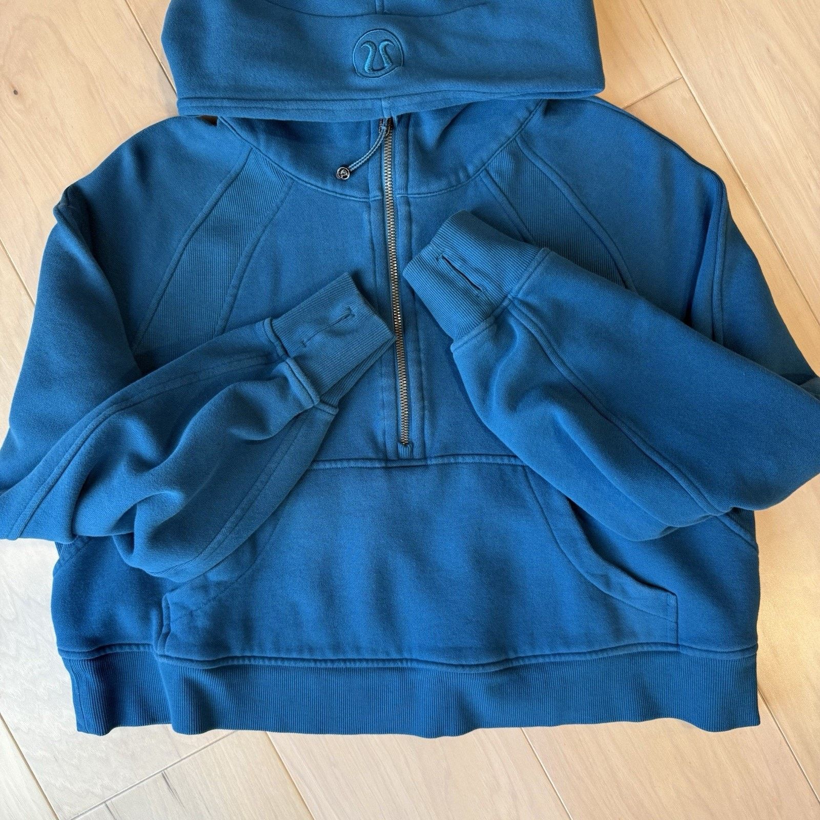 Lululemon Lululemon Scuba Half Zip Hoodie M/L Blue Hooded Fleece Size M / US 6-8 / IT 42-44 - 5 Thumbnail