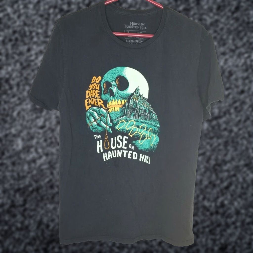Vintage Loot Crate The House On Haunted Hill Black T-shirt Do You Dare Enter Adult L Unisex Size US L / EU 52-54 / 3 - 1 Thumbnail