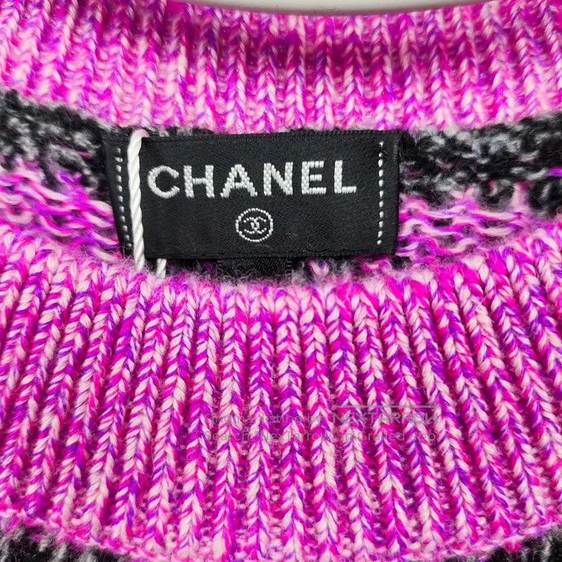 Chanel Chanel Pink and gray woollen knitted vest Size XS / US 0-2 / IT 36-38 - 3 Thumbnail