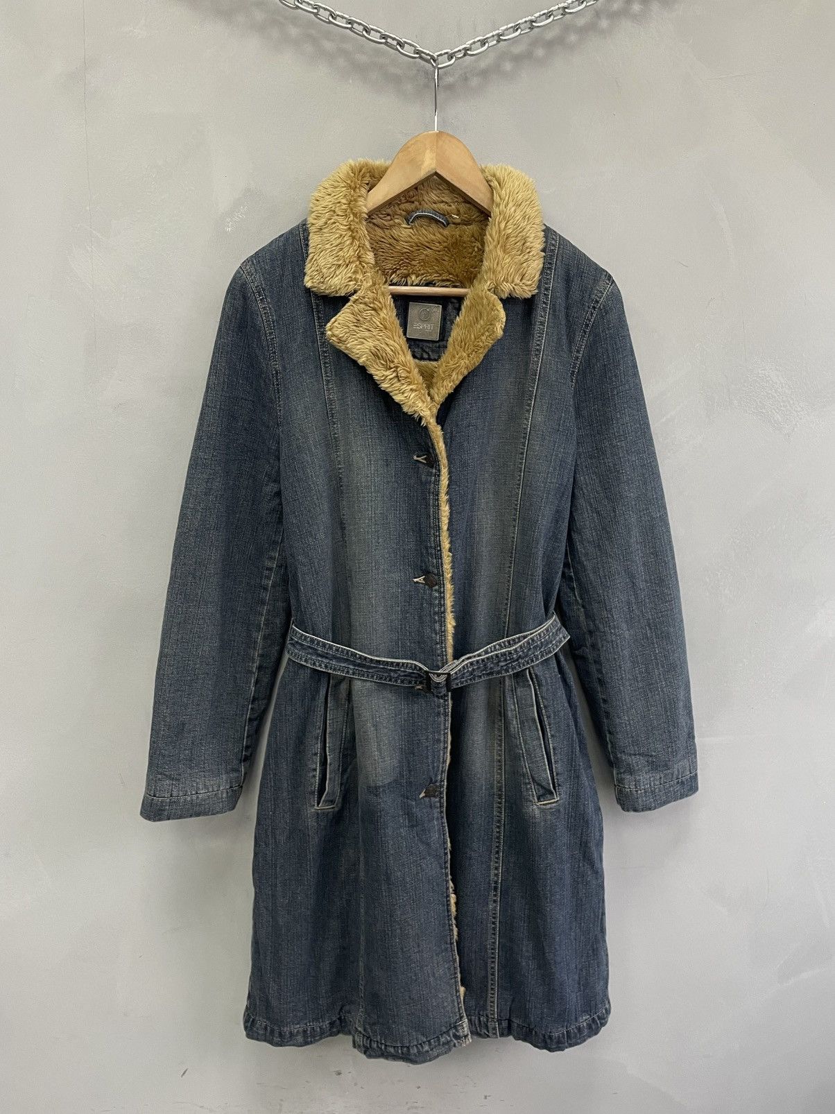 Rare denim Diesel style long coat hype if six was nine y2k