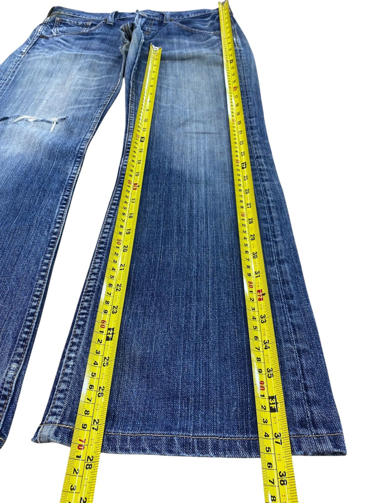 Japanese Brand Japanese Brand Blue Wash Distress Style Flare Jeans Size US 32 / EU 48 - 8 Thumbnail