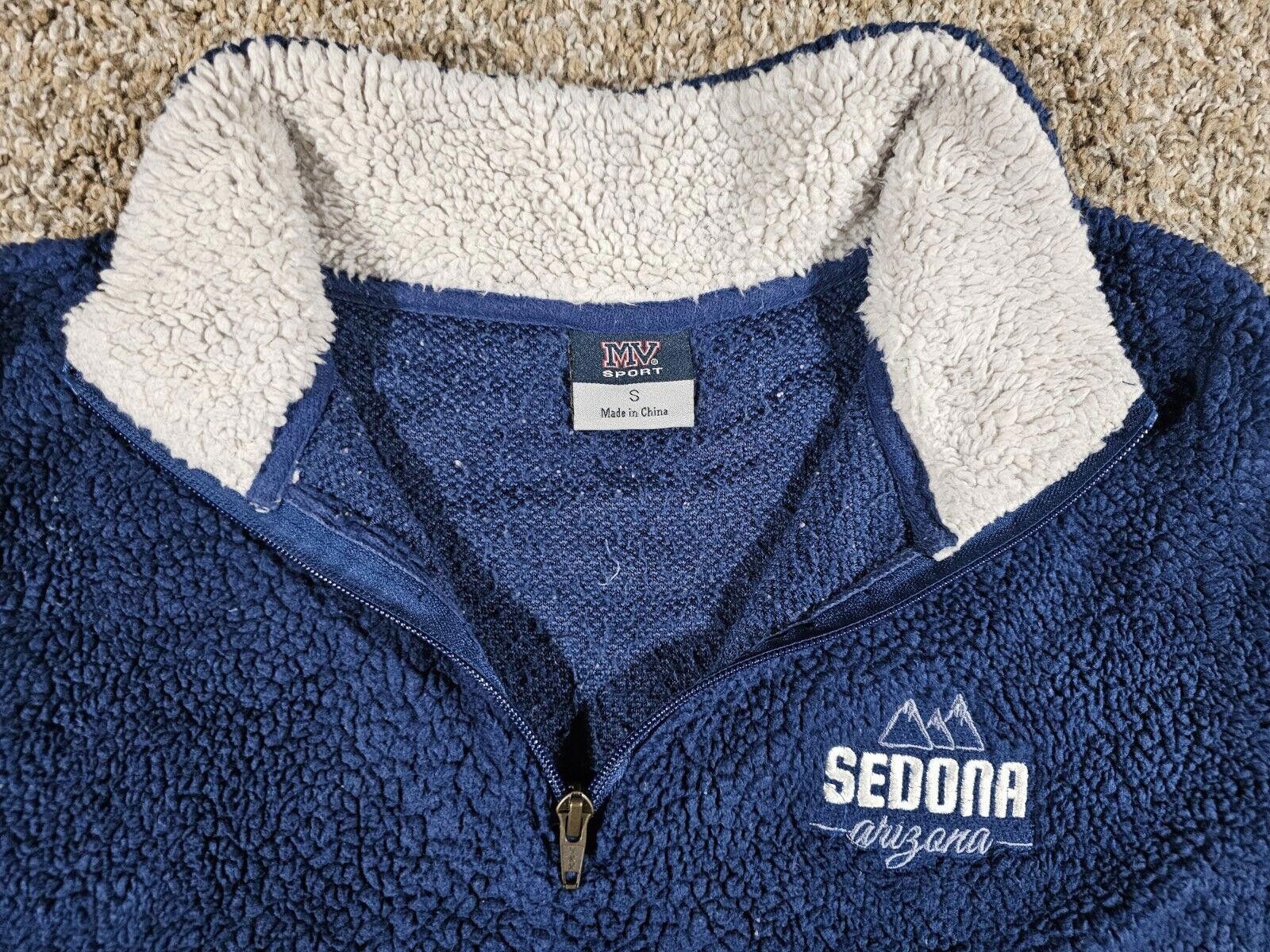 Ben Sherman Sedona Arizona MV Sport 1/4 zip blue sherpa sweater S Stains Size US S / EU 44-46 / 1 - 2 Thumbnail