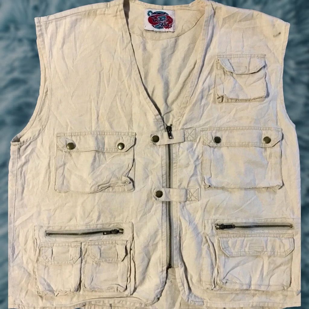 Vintage Vtg 90s Tactical Vest M L Boxy Army Military Tech Hip Hop Grunge Hunting Rap Y2K Jacket Men Beige Fishing Size US M / EU 48-50 / 2 - 1 Thumbnail