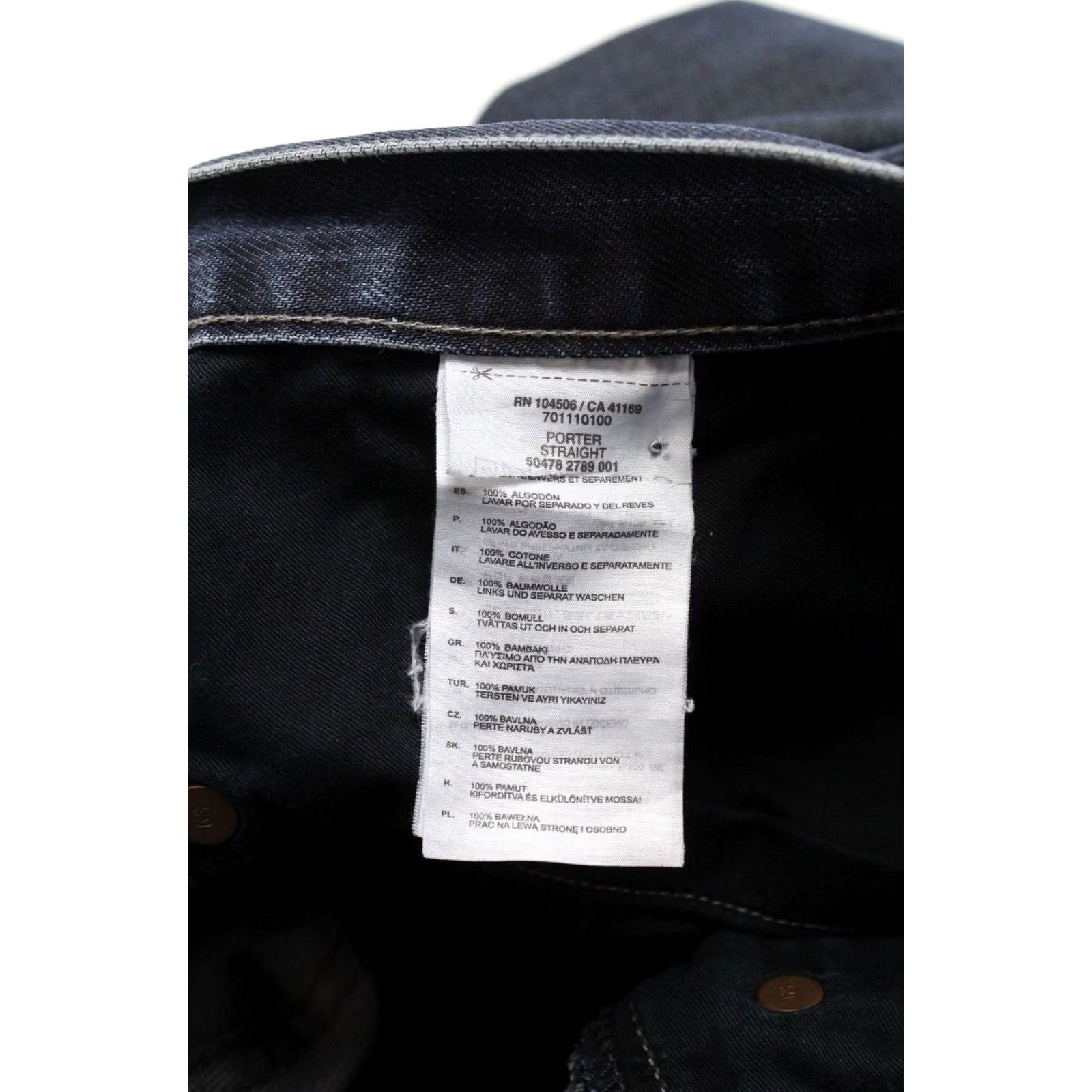 G-Star G-STAR Porter Straight Jeans Men's W31/L33 Whiskers Button Fly Dark Denim Casual Jeans Size US 31 - 7 Thumbnail