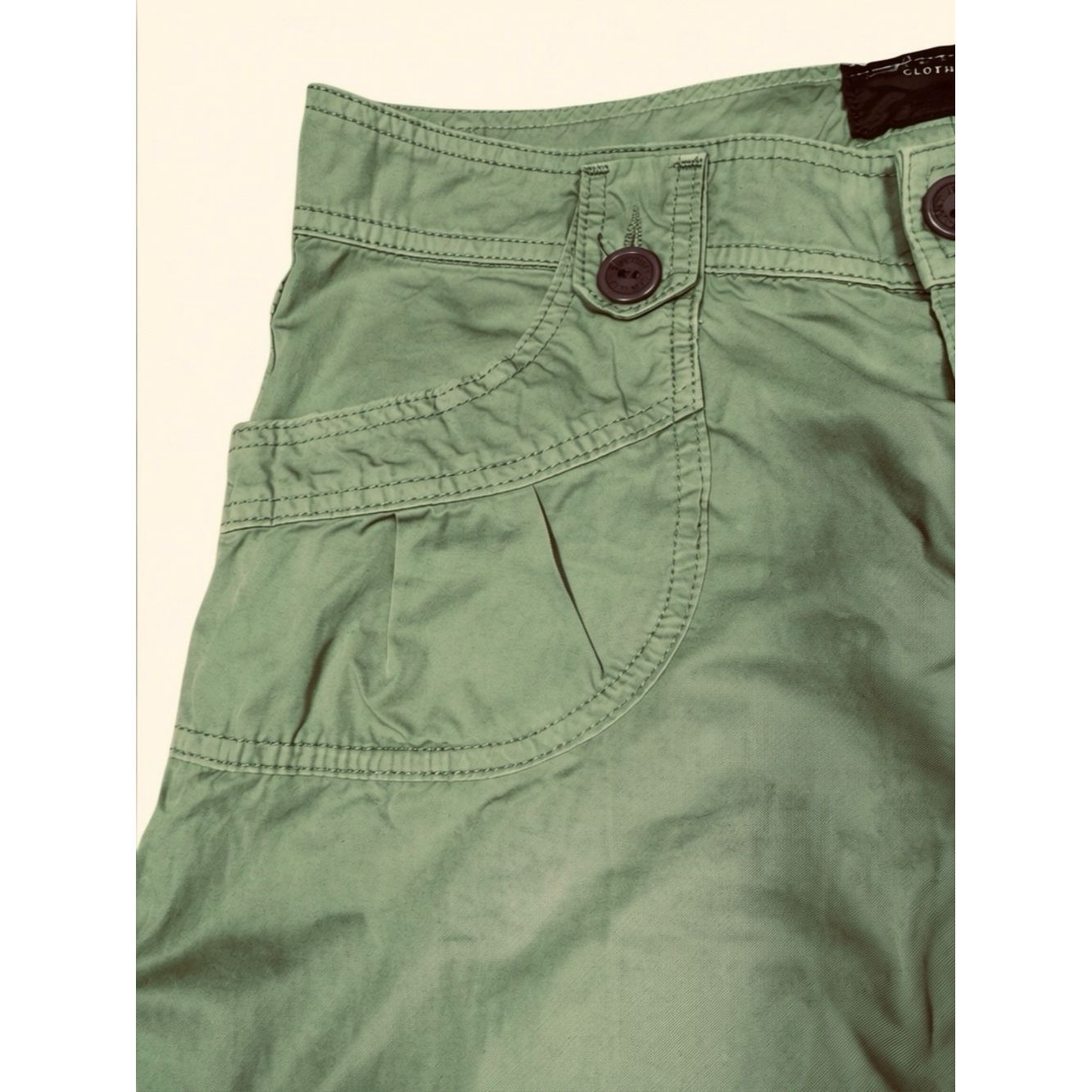 Sanctuary Sanctuary Olive Green Bootcut Lightweight Cotton Pants Size Size 32" / US 10 / IT 46 - 8 Thumbnail