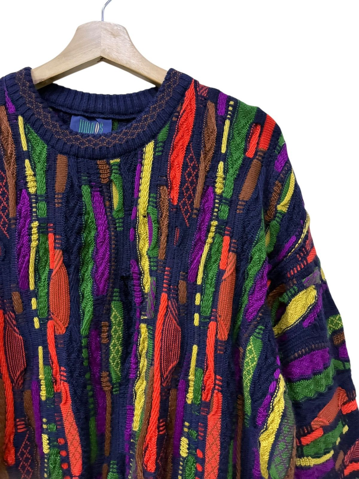 Vintage Vintage Coogi Style By Limnos 3D Cable Knit Wool Sweater Size US L / EU 52-54 / 3 - 4 Thumbnail