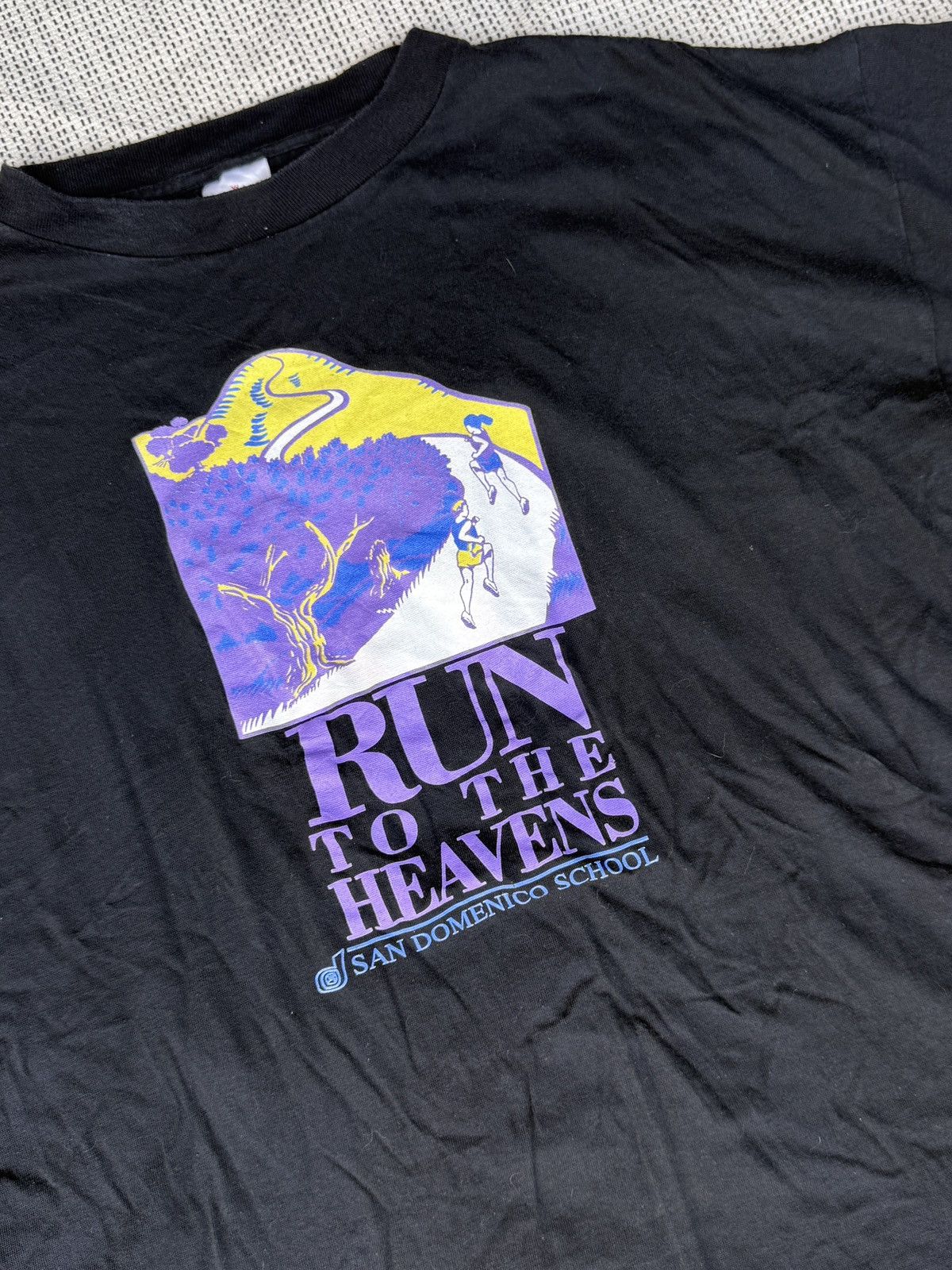 Vintage vintage running run to the heavens San Domenico school shirt Size US XL / EU 56 / 4 - 1 Thumbnail