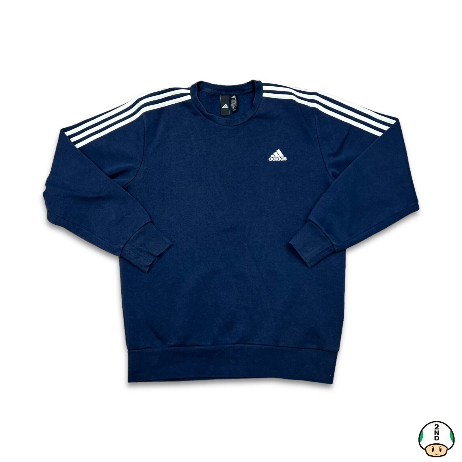 Adidas × Vintage Adidas Sweatshirt Medium Stripe Spell Out Pullover Crewneck Size US M / EU 48-50 / 2 - 1 Thumbnail