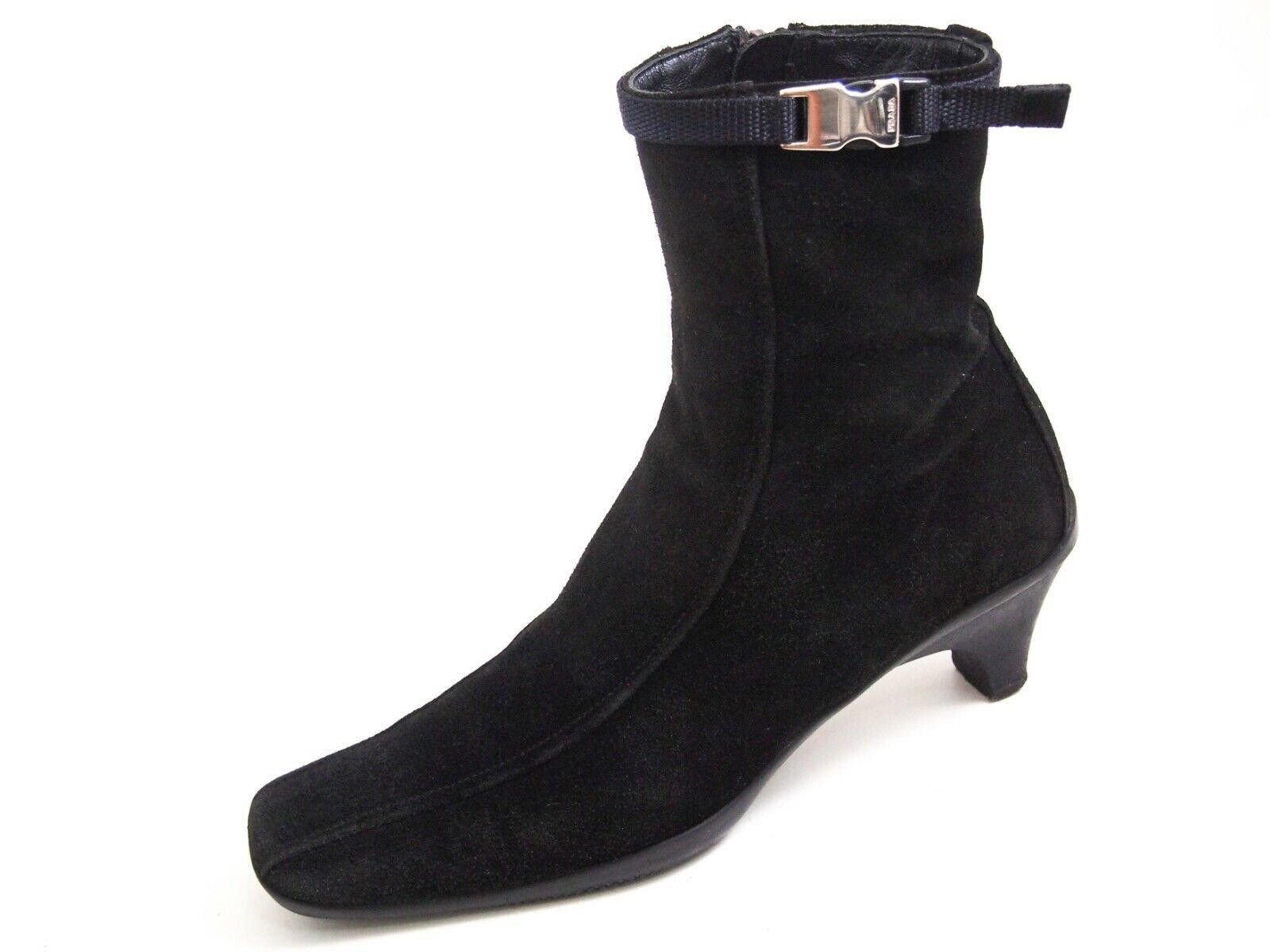 Prada Prada Boots Black Suede Womens US 5 EU 35 $680 Size US 5 / IT 35 - 1 Thumbnail