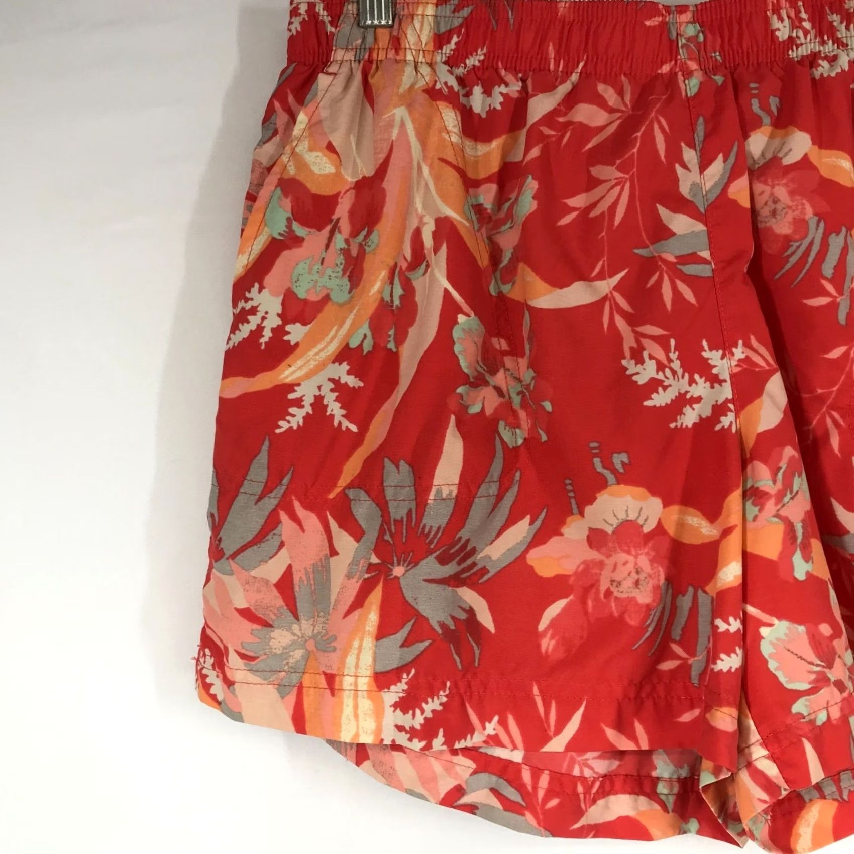 Vintage COLUMBIA Orange Floral Nylon Swim Trunks Shorts Large Mens Size US 33 - 2 Thumbnail