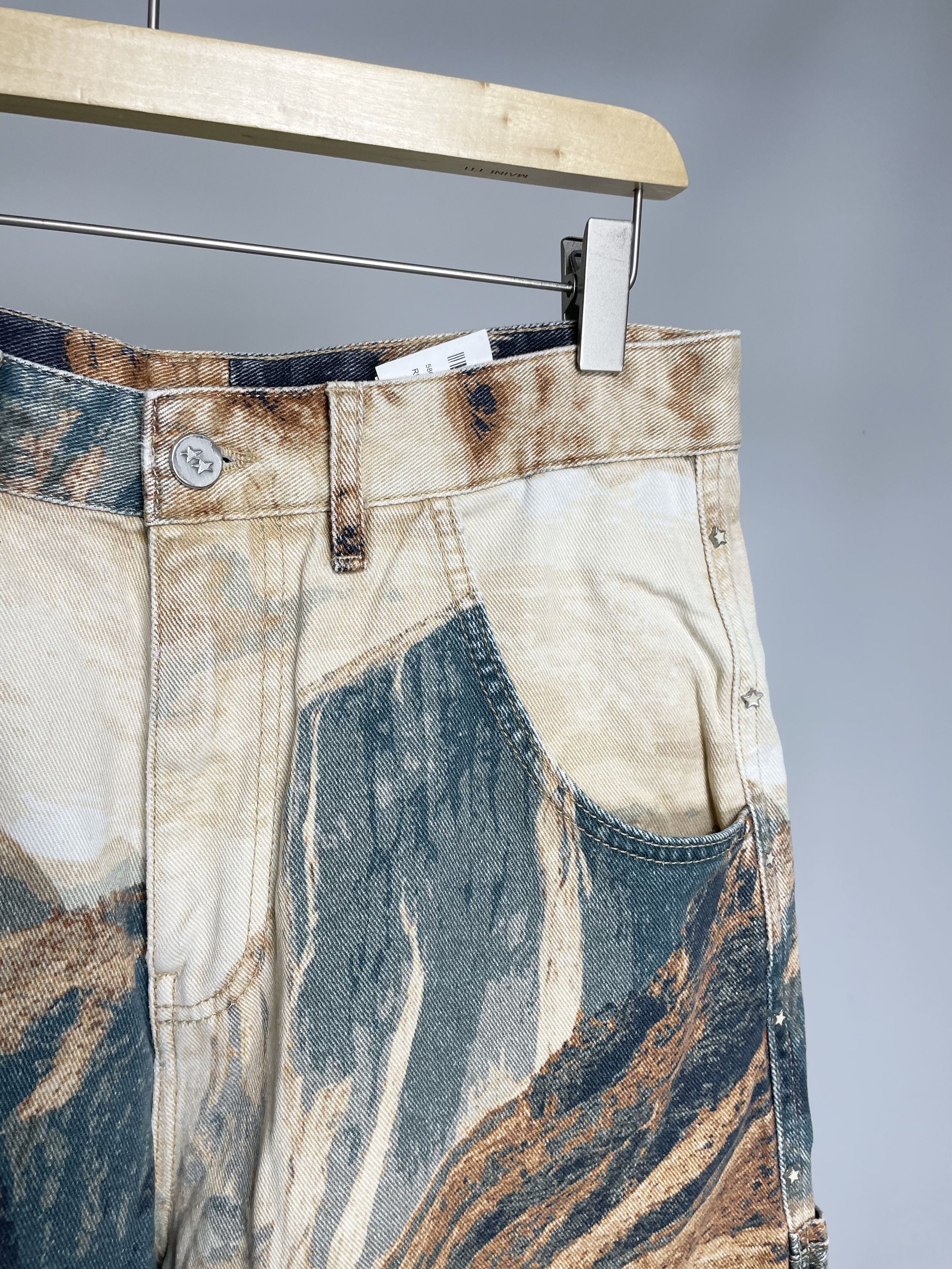 Represent Clo. Zara x Two Jeys 2 Cowboy Western Carpenter Denim Shorts Size US 30 / EU 46 - 9 Thumbnail
