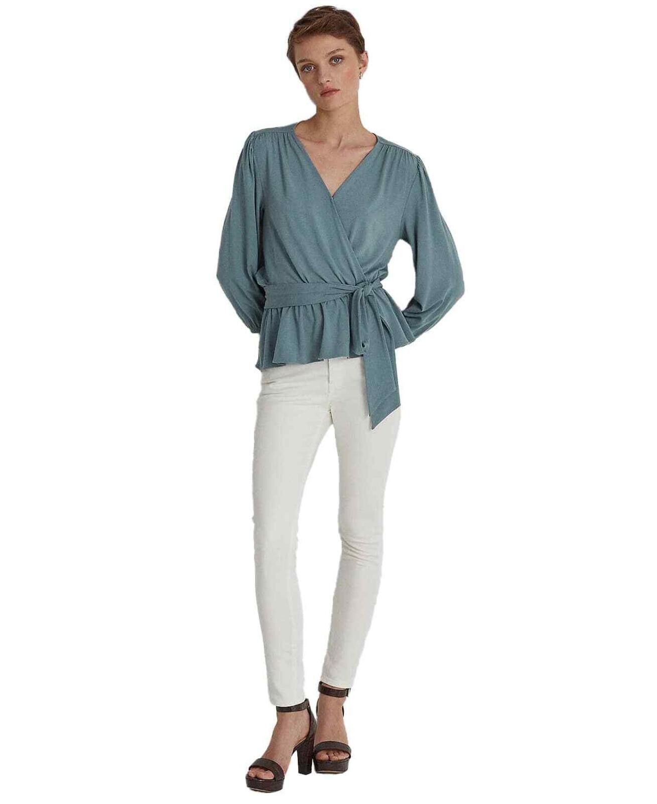 Lauren Ralph Lauren Lauren Ralph Lauren Highland Sea Jersey Peplum Blouse S Size S / US 4 / IT 40 - 3 Thumbnail