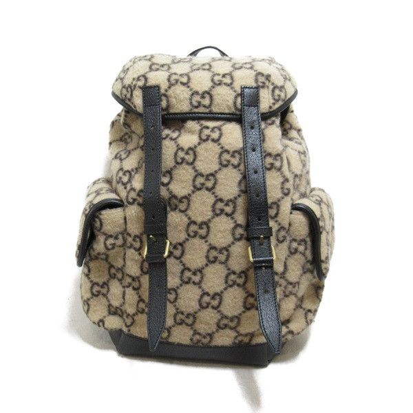 image of Gucci GG Jacquard Wool Backpack Backpack Canvas 598184 In in Brown, Women's