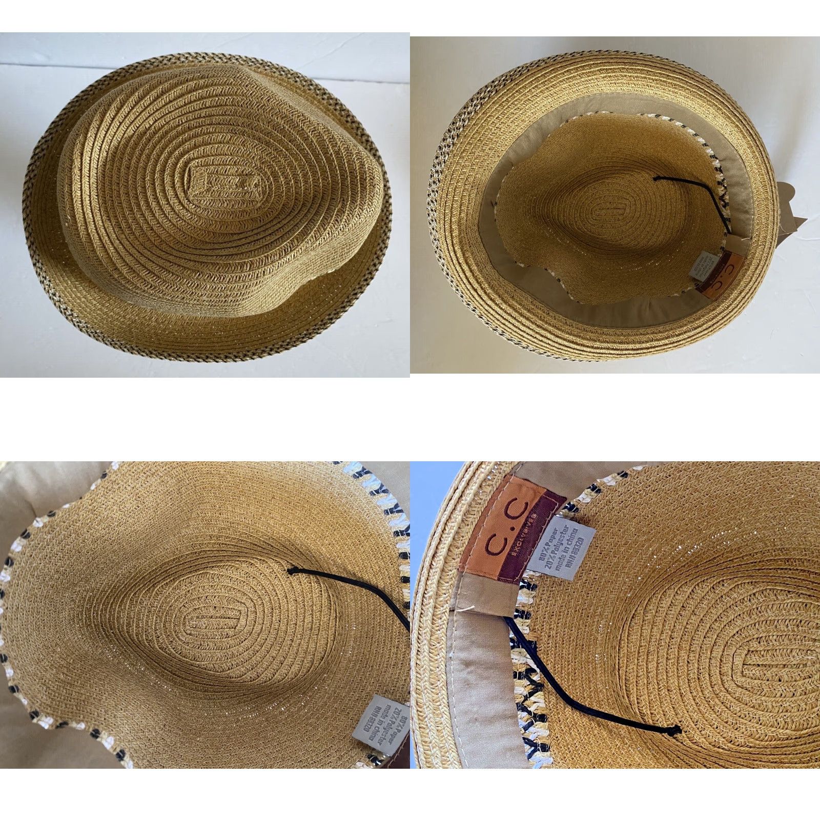 Vintage NWT C.C Exclusives Brown Hat UV Protection UPF 50+ Paper Polyester One Size Women Beach Outdoor Sunglasses? Size ONE SIZE - 9 Thumbnail