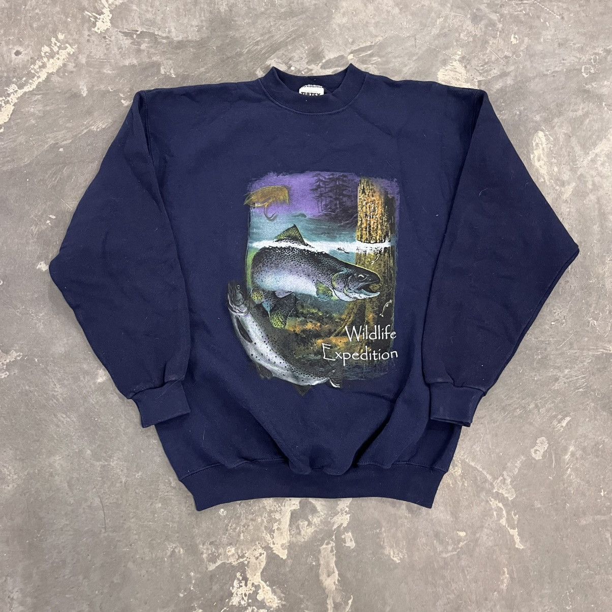 Tultex × Vintage Vintage Wilderness Expedition Navy Purple Print Trout Fly L Size US L / EU 52-54 / 3 - 1 Thumbnail